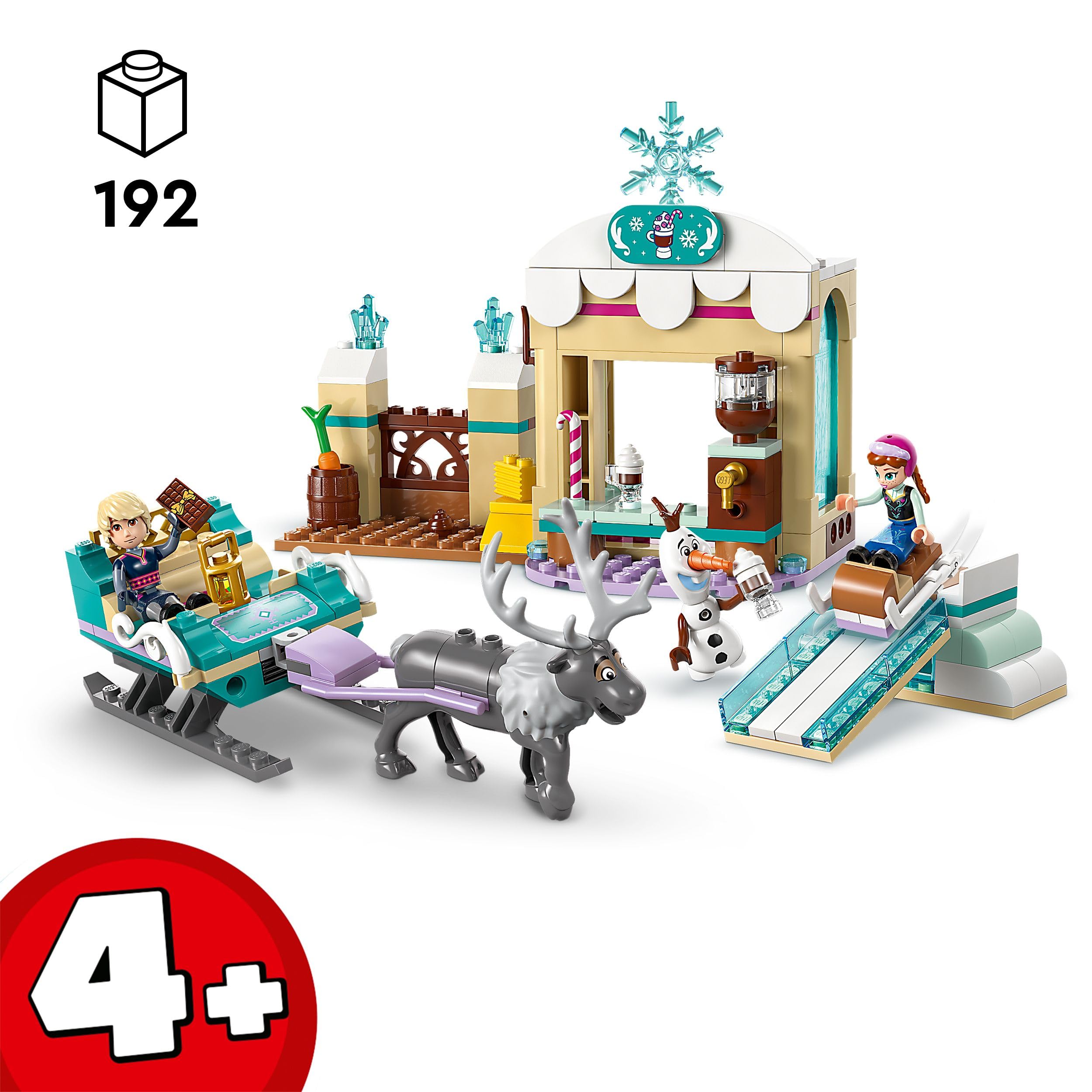 LEGO ǀ Disney Frozen Anna’s Sleigh Adventure Playset - Building Set with Hot Chocolate Stand & 4 Characters