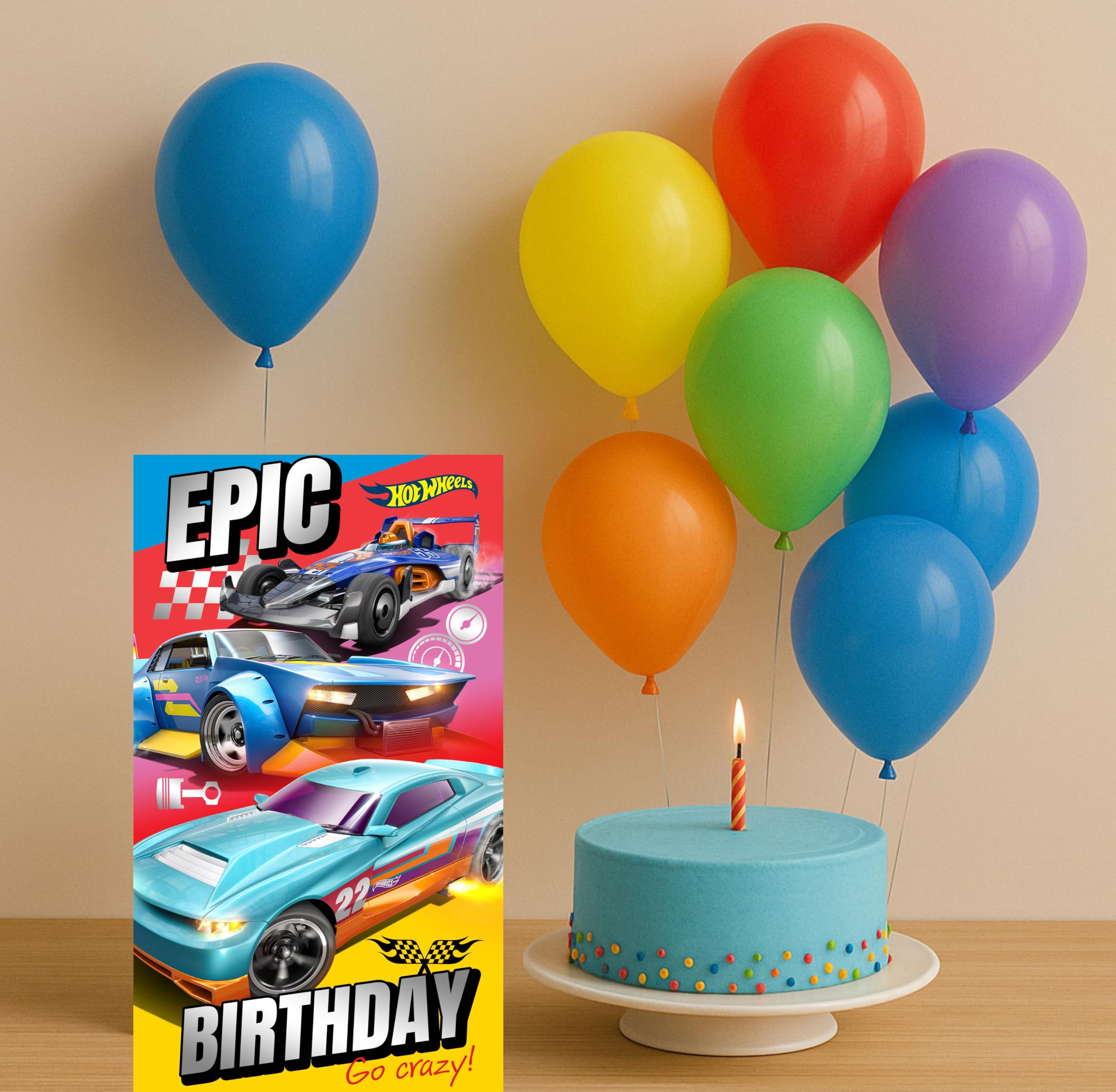 Hot Wheels Birthday Card Set - 10-Pack Multi-Design Party Invitations 4