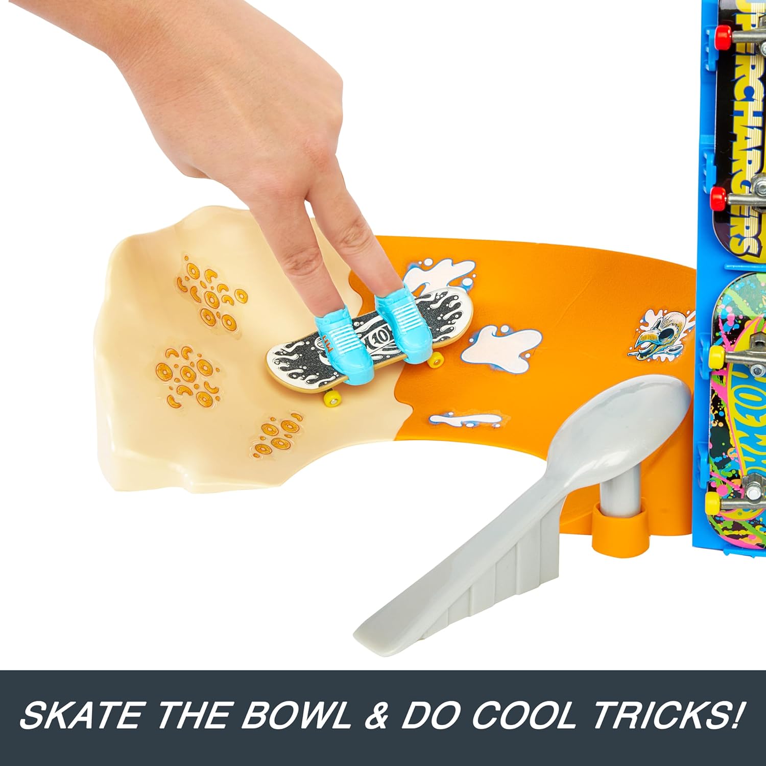 Hot Wheels Skate Tony Hawk Cereal Bowl Fingerboard Set - 1 Exclusive Board & Pair, Ages 5-14 5