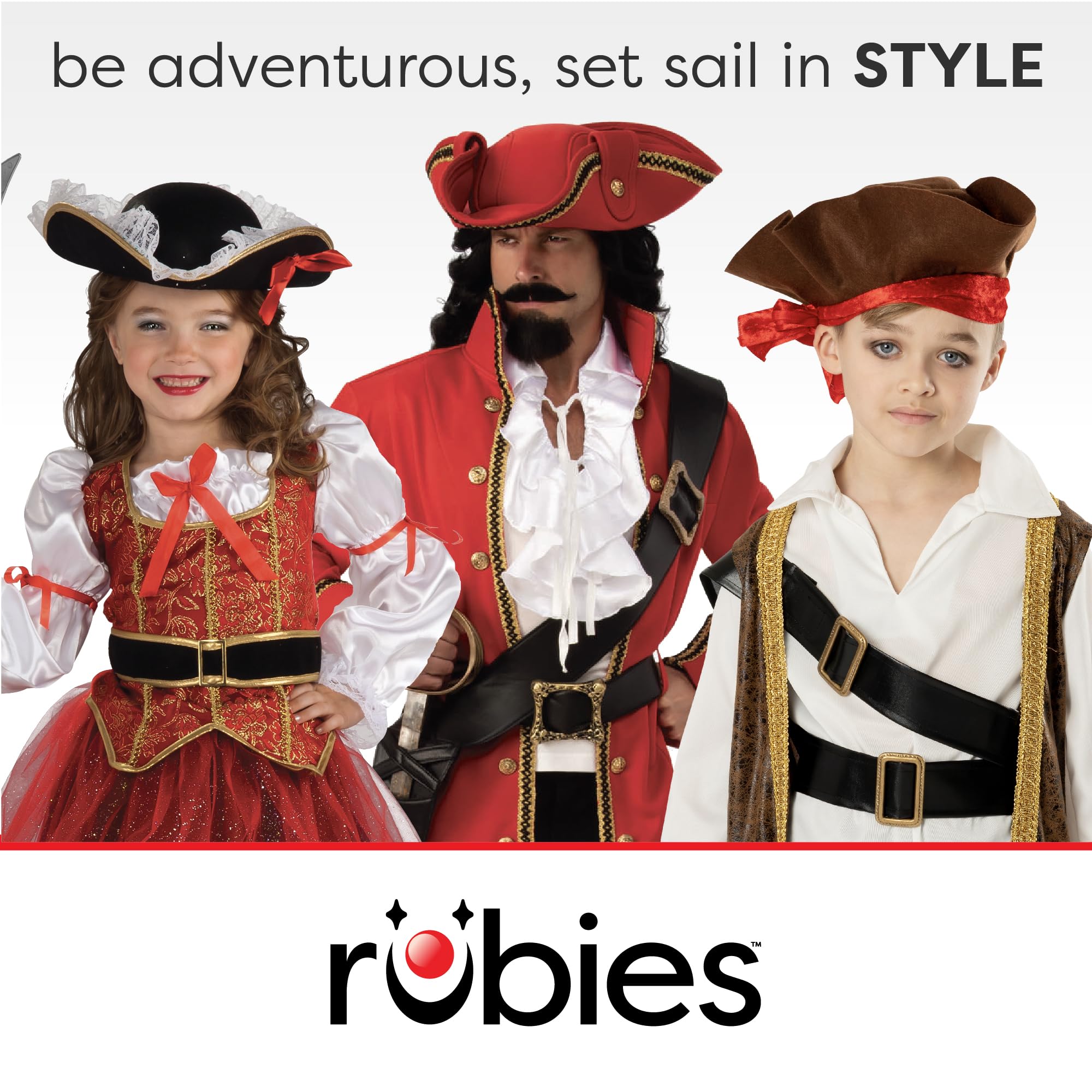 Rubies Pirate Captain Adult Costume - Standard Size (Chest 37"- 42") | Polyester | Multi Color 4