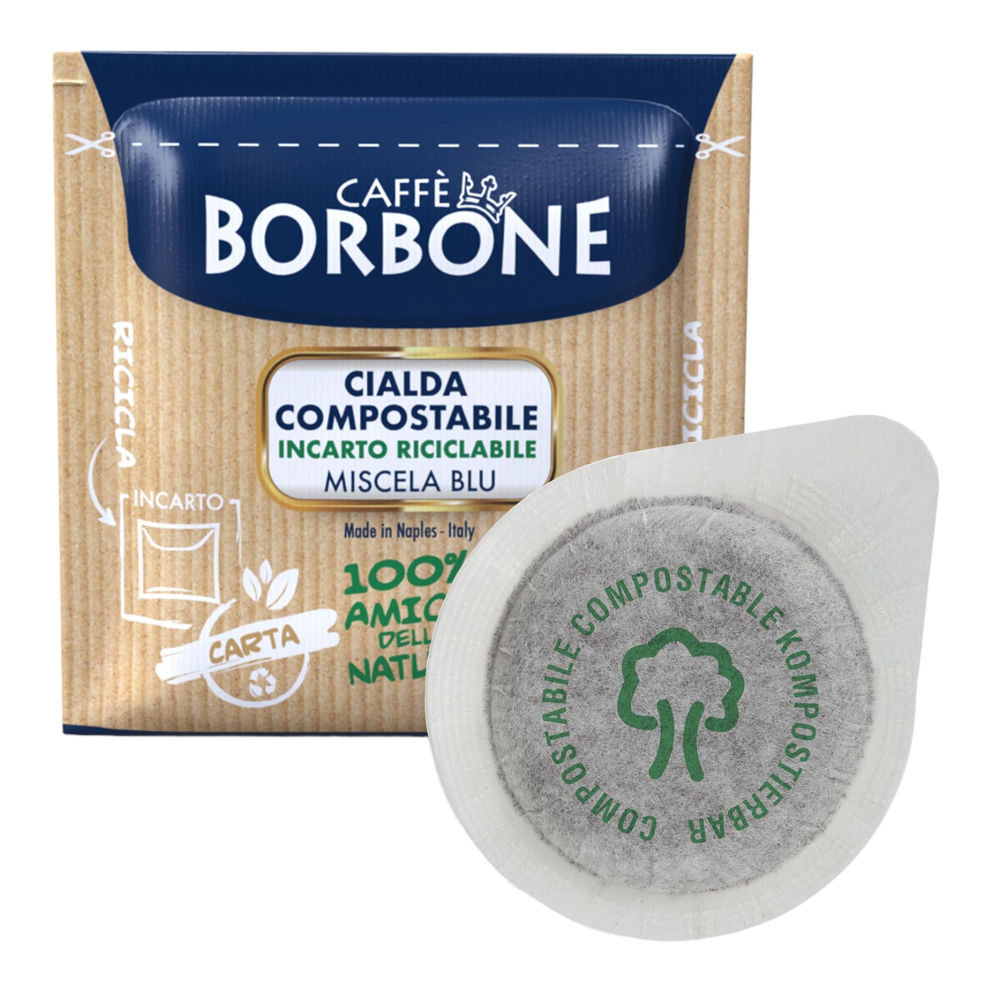 Caffè Borbone Blue Coffee Blend - 50 Compostable ESE® Compatible Pods (dm 44)