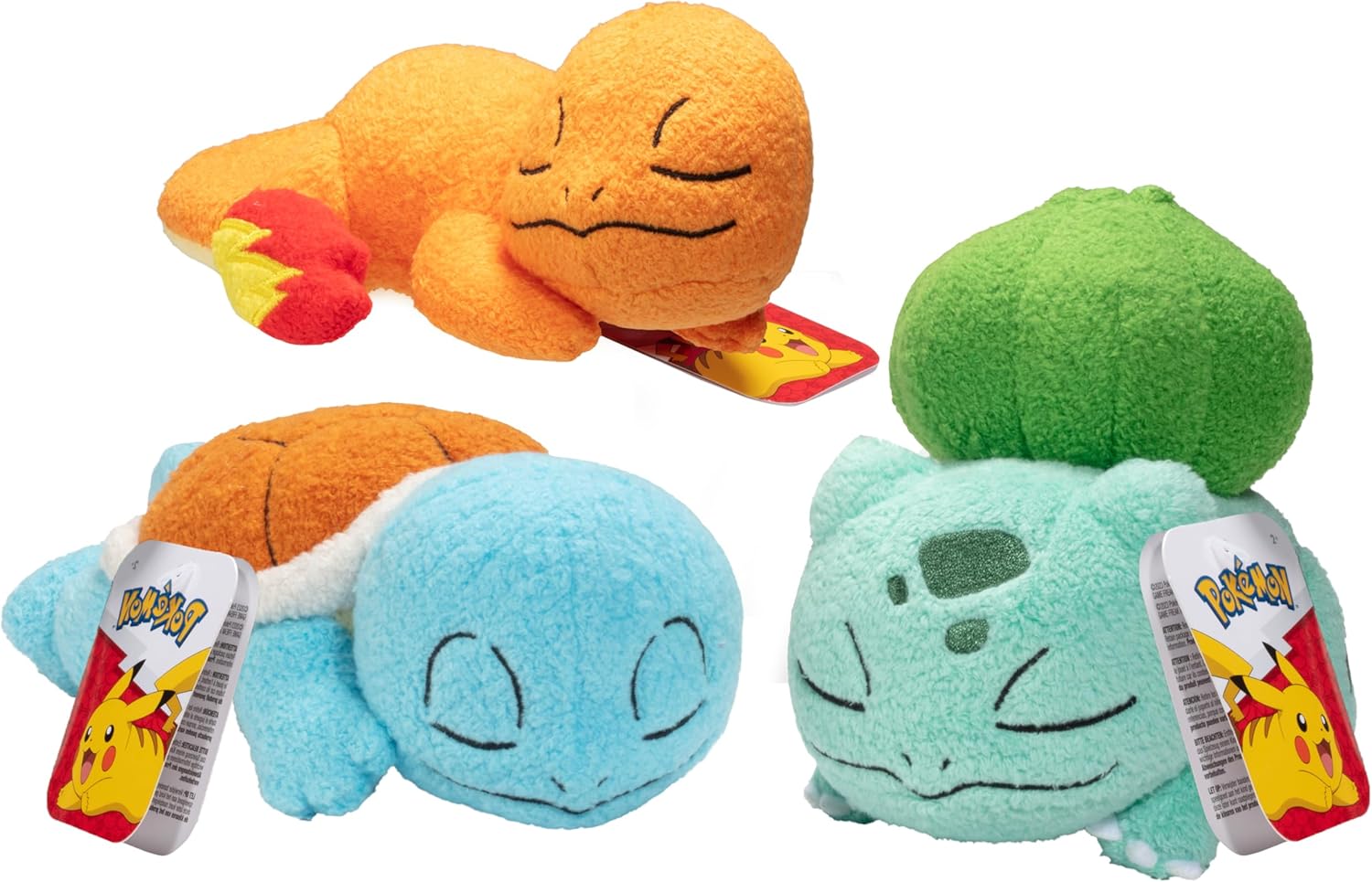 Pokémon Sleeping Plush - 5-Inch Mini Plush with Bulbasaur, Charmander, Squirtle 5