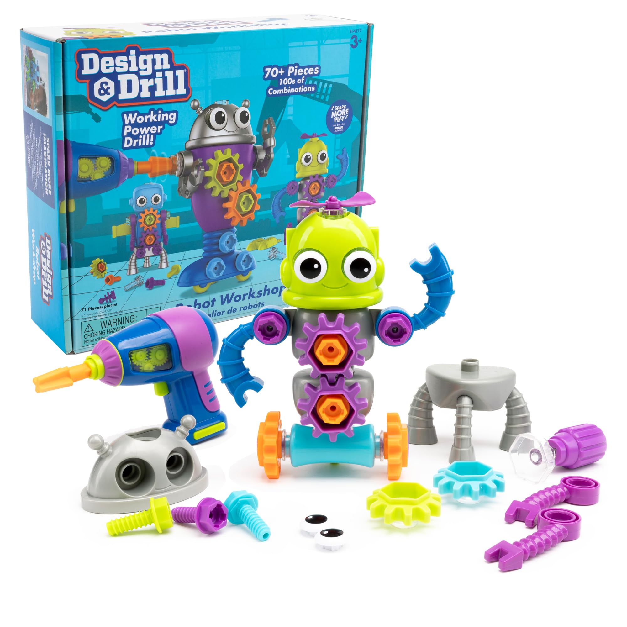 Learning Resources Design & Drill Robot Workshop - Building Set for Kids 3+