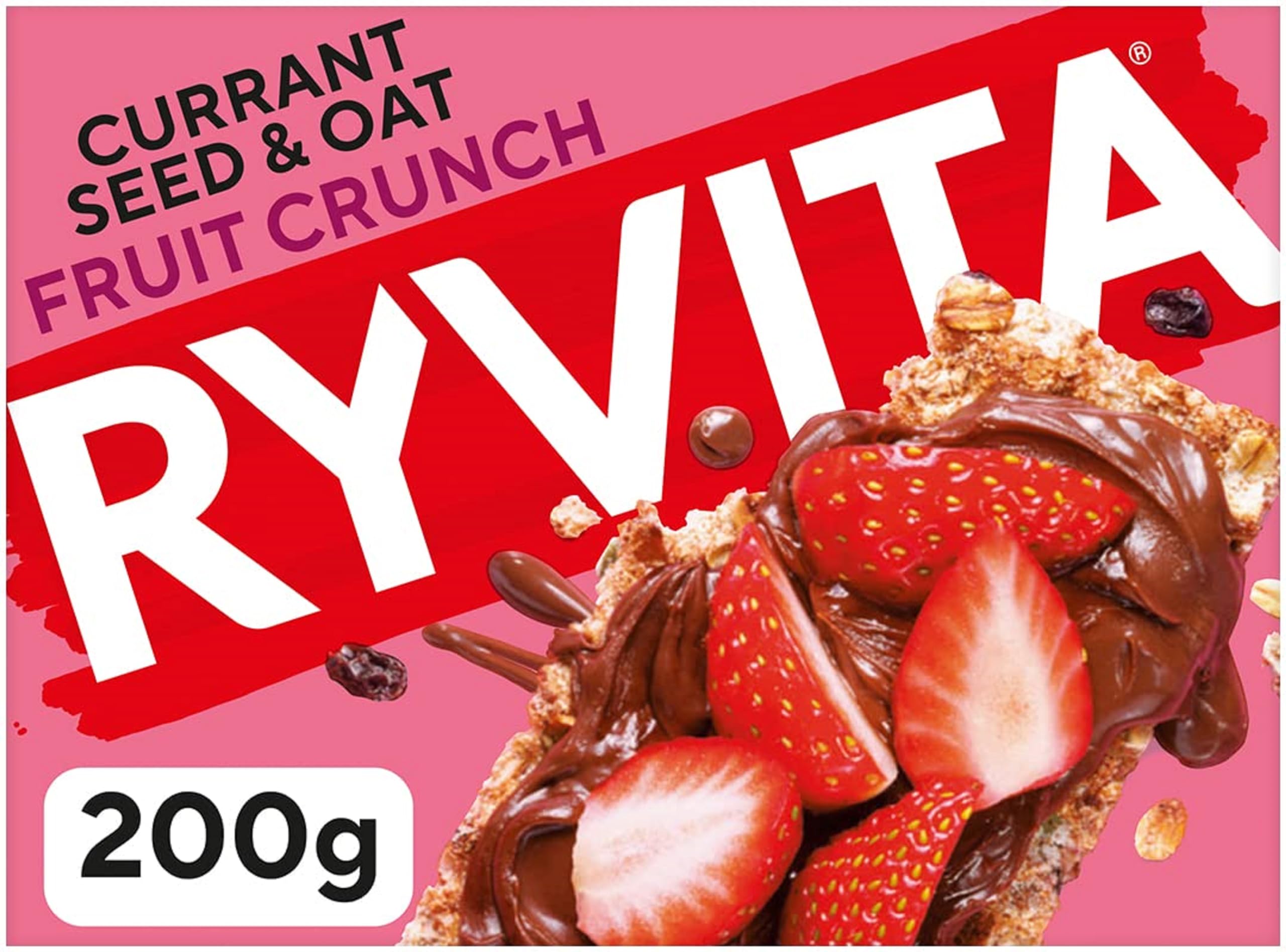 Rywita Fruit Crunch Crispbread with Currants, Seeds and Oats | 8 x 200g Packs | High Fibre 2