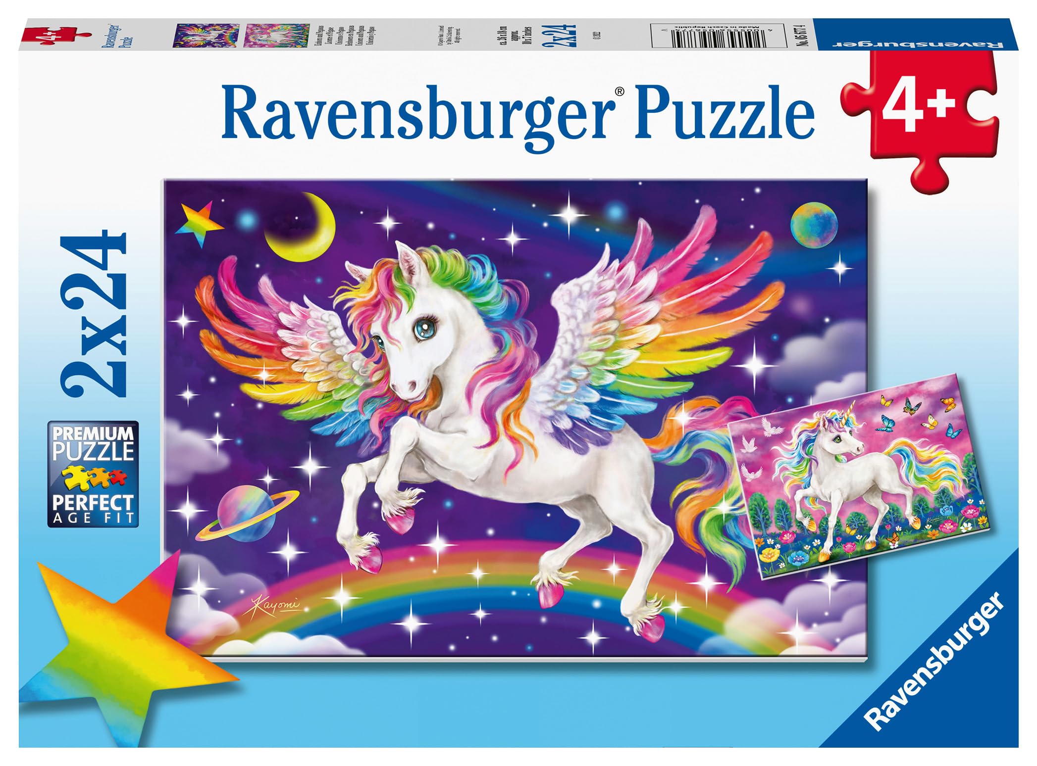 Ravensburger Unicorn & Pegasus 2x24 Piece Jigsaw Puzzles for Kids 4 Years Up