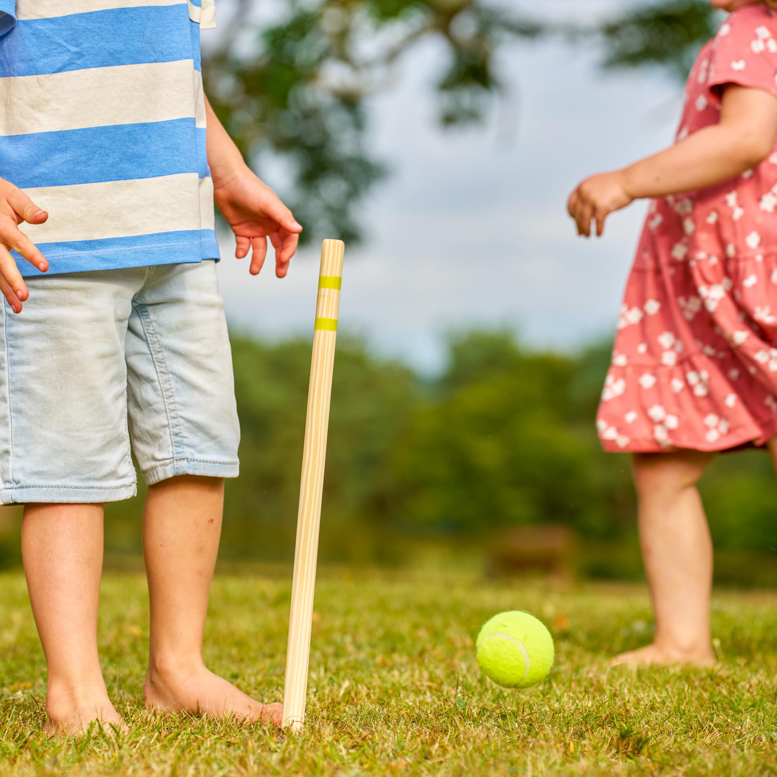 TP Toys Wooden Rounders Set - FSC Certified Outdoor Garden Game for Kids 6+ | Pastel | Includes Bat, Ball, 4 Stumps & Bag 6