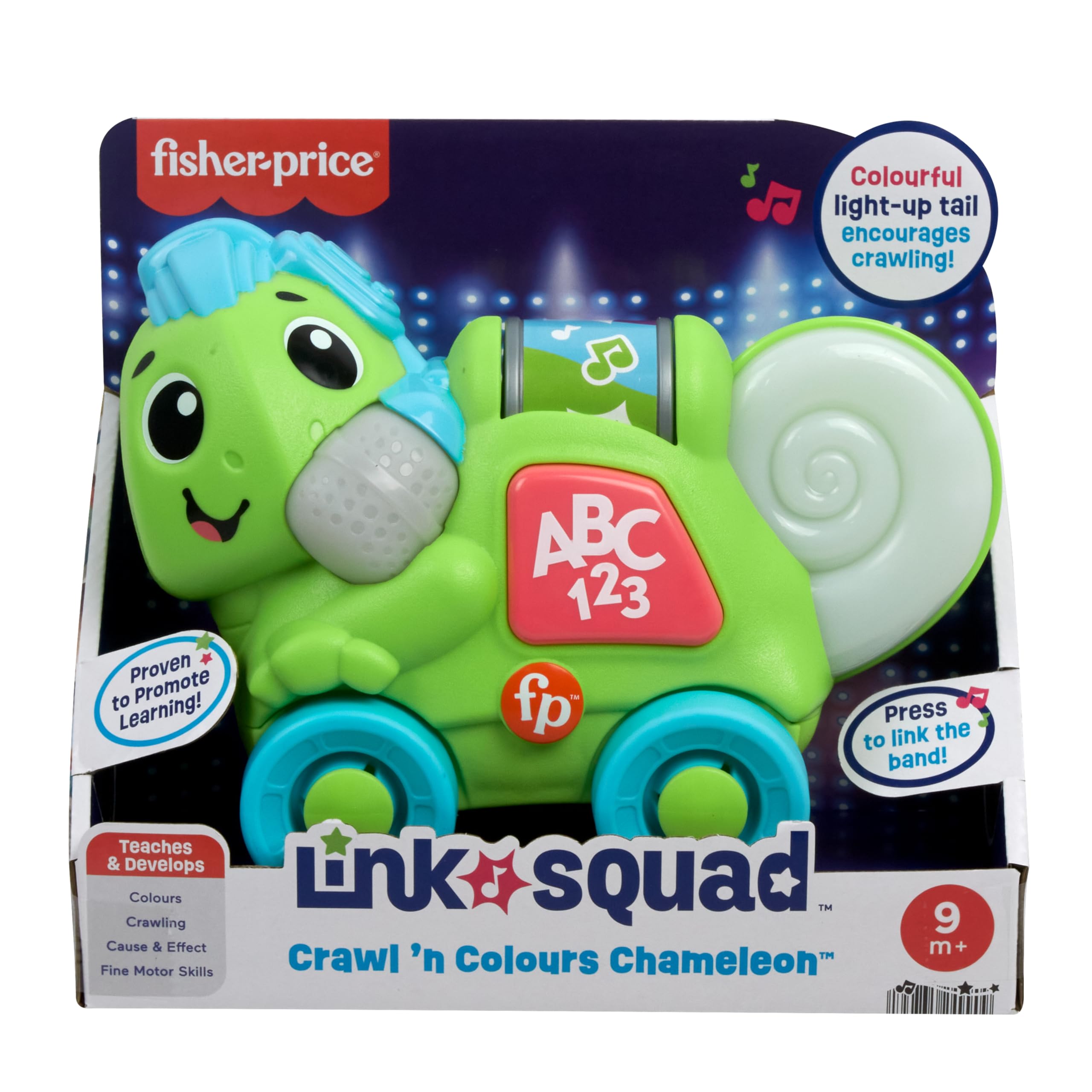Fisher-Price Link Squad Crawl 'n Colors Chameleon - Interactive Musical Learning Toy for Babies 9M+ 7