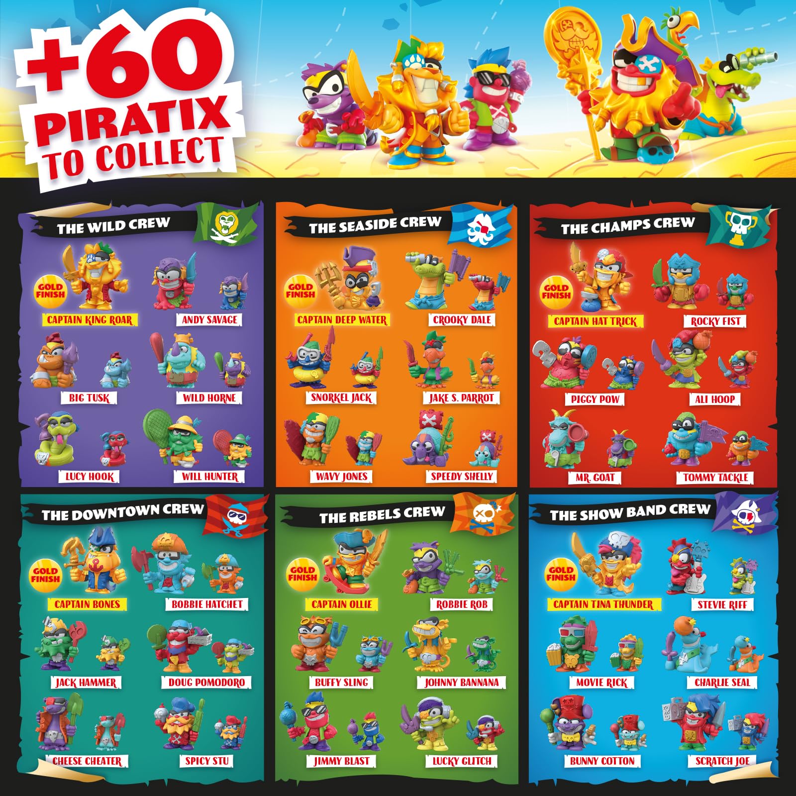 PIRATIX Adventure World Golden Treasure Series - 4 Pack with Surprise Figure 6