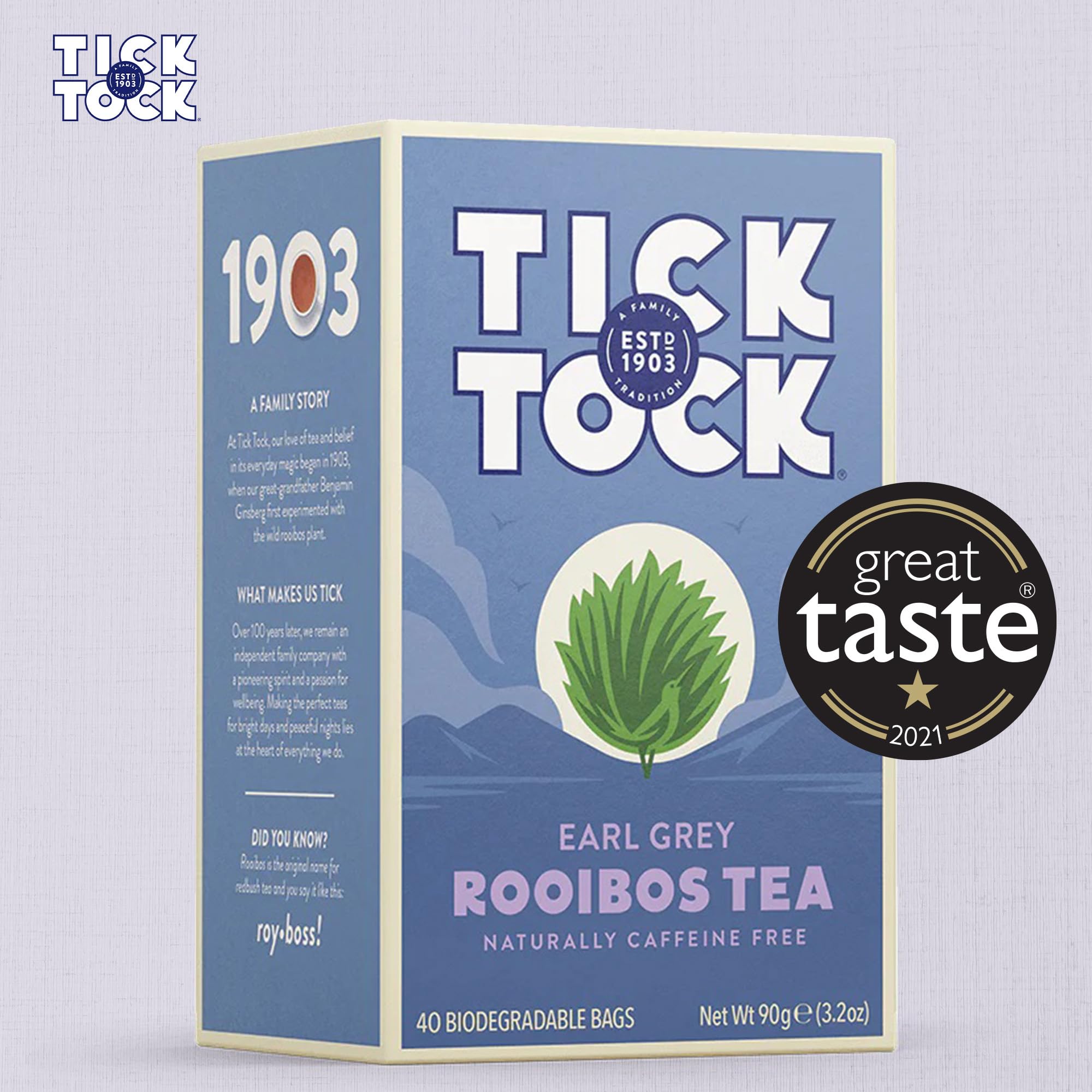 Tick Tock Earl Grey Rooibos Tea - Naturally Decaf Tea Bags 3