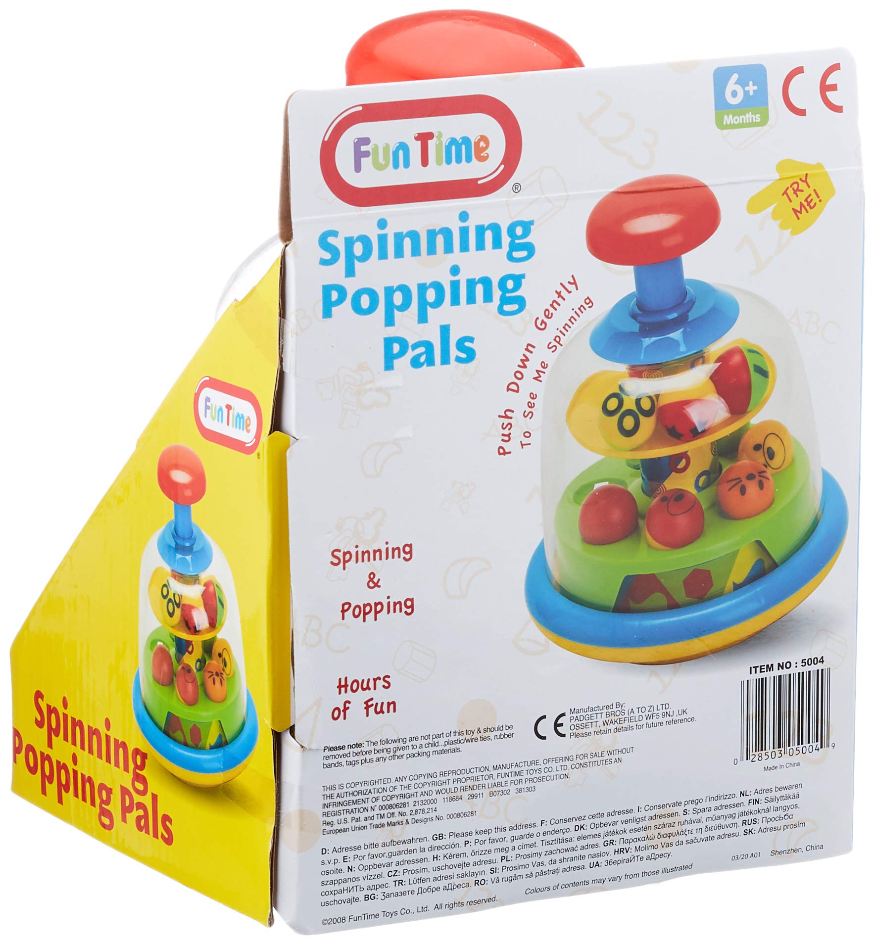 Spinning Popping Pals Toy for Babies and Toddlers - Multicoloured Action 4