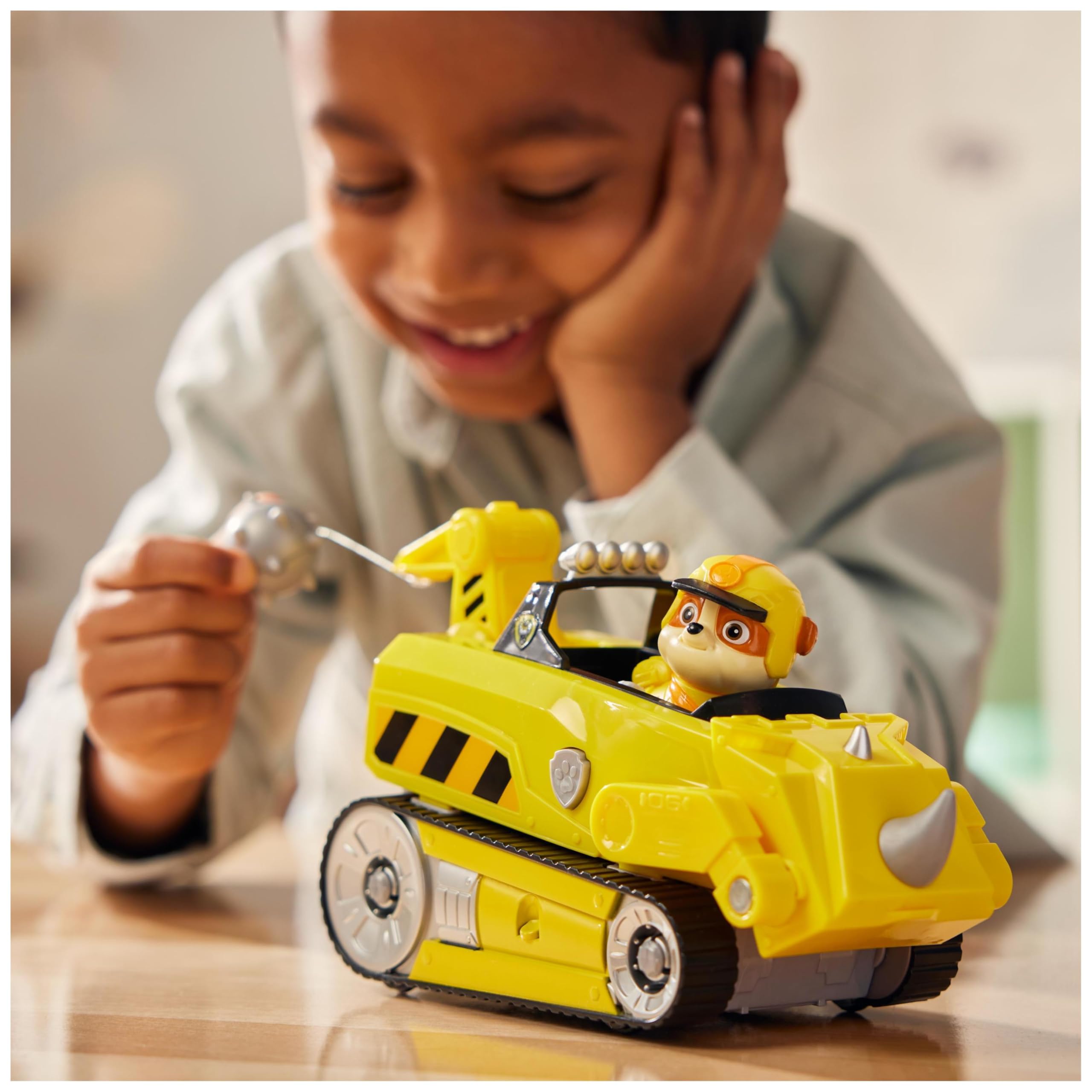 Paw Patrol Jungle Pups Rubble Rhino Vehicle with Action Figure - Transforming Toy Truck for Kids 3+ 10