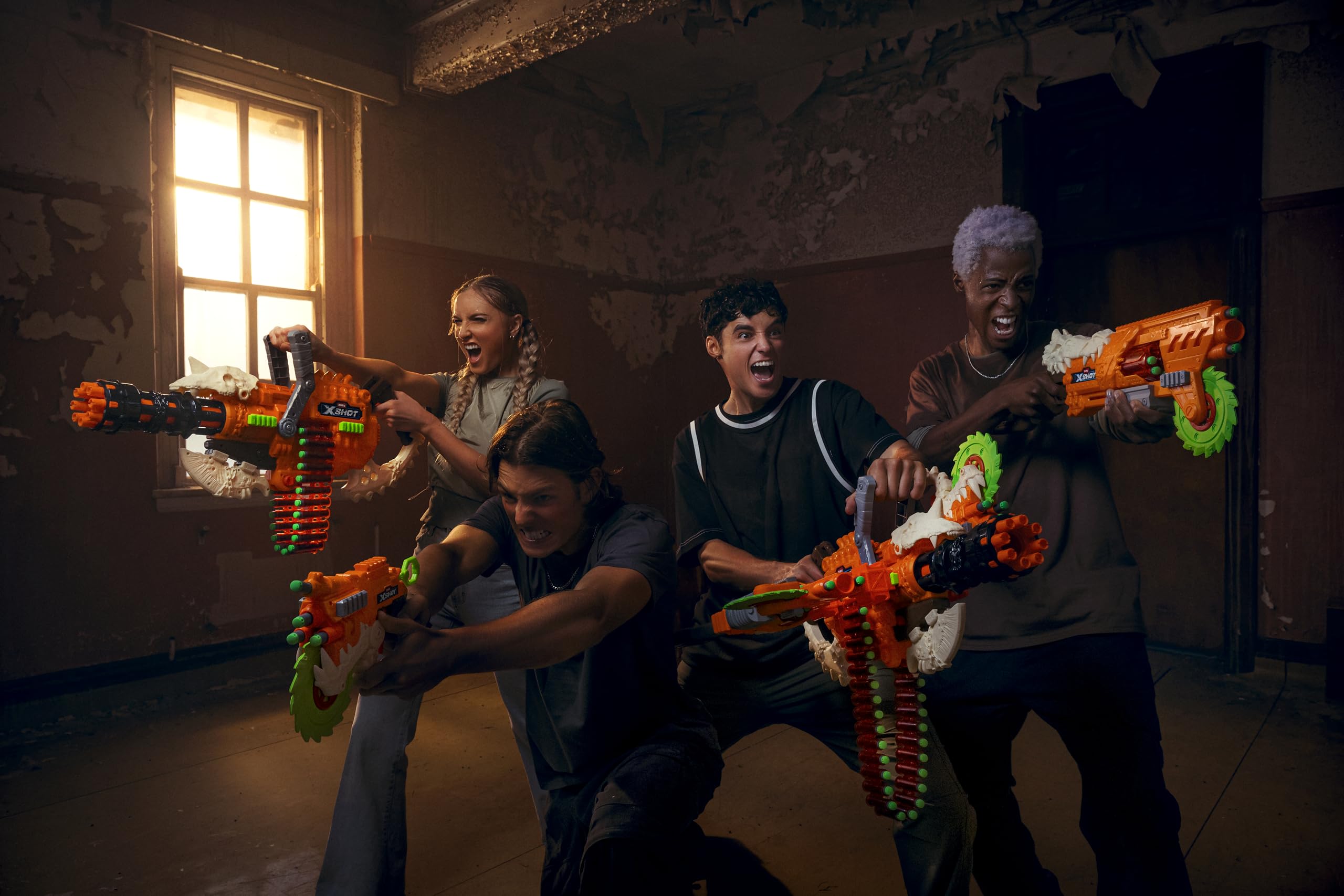 XSHOT Insanity HorrorFire Reaper X Twin Pack - Foam Blaster with Saw Blade Action & Air Pocket Darts 4