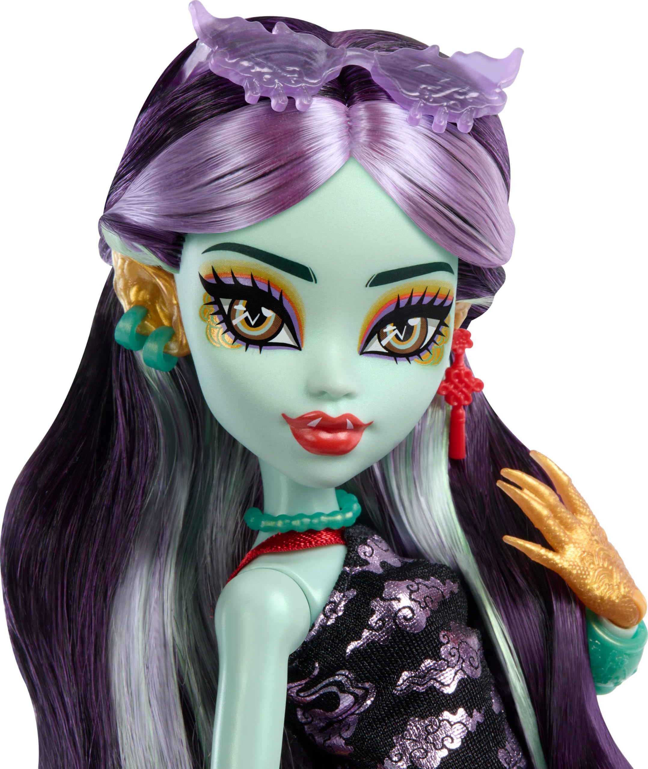 Monster High Jinafire Long Doll with Pet Cloudy 'Yun Yun' & Accessories - Dragon Fashion Doll for Ages 4-10