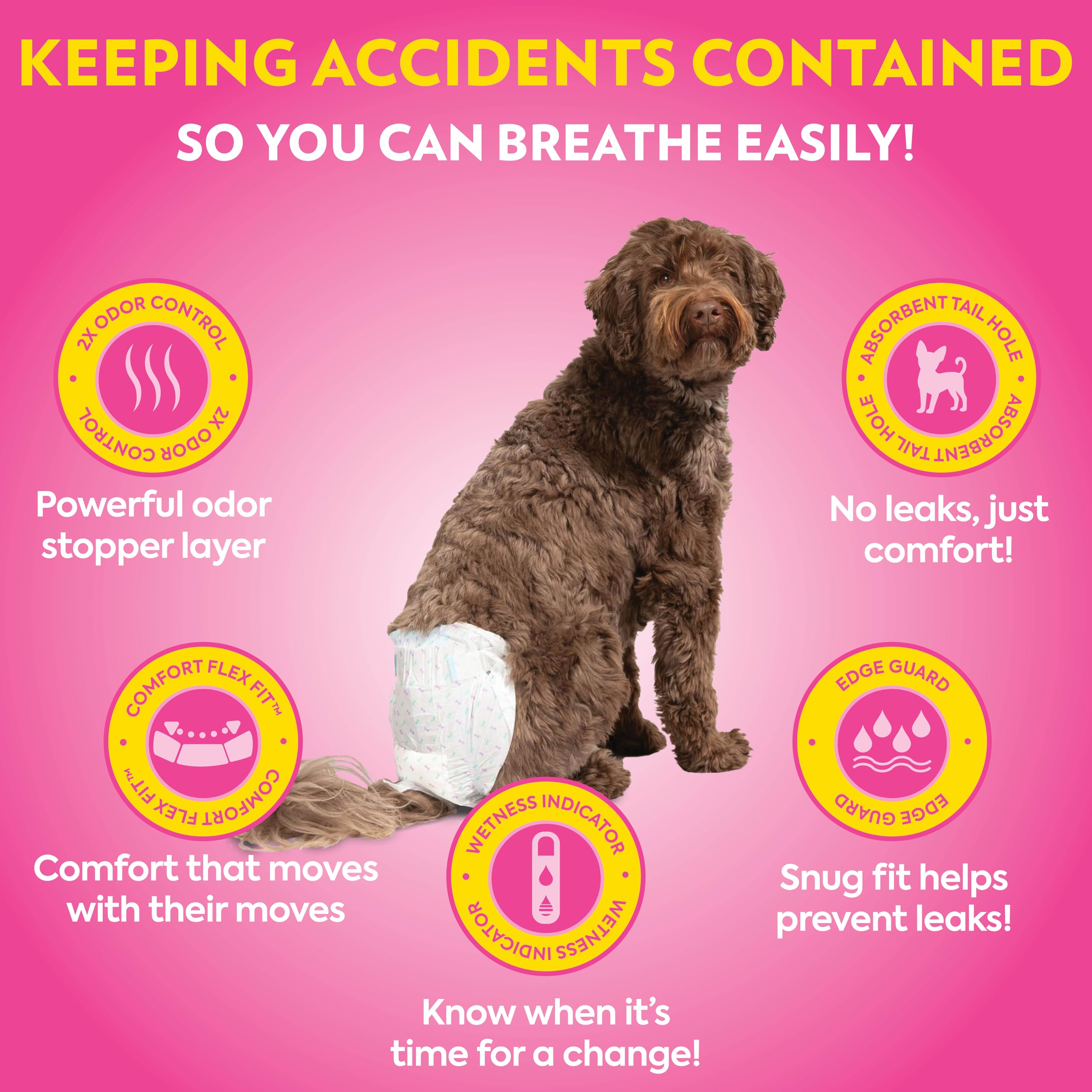 OUT! Disposable Female Dog Diapers - XS/S Size, Leak-Proof Fit, Pack of 16 2