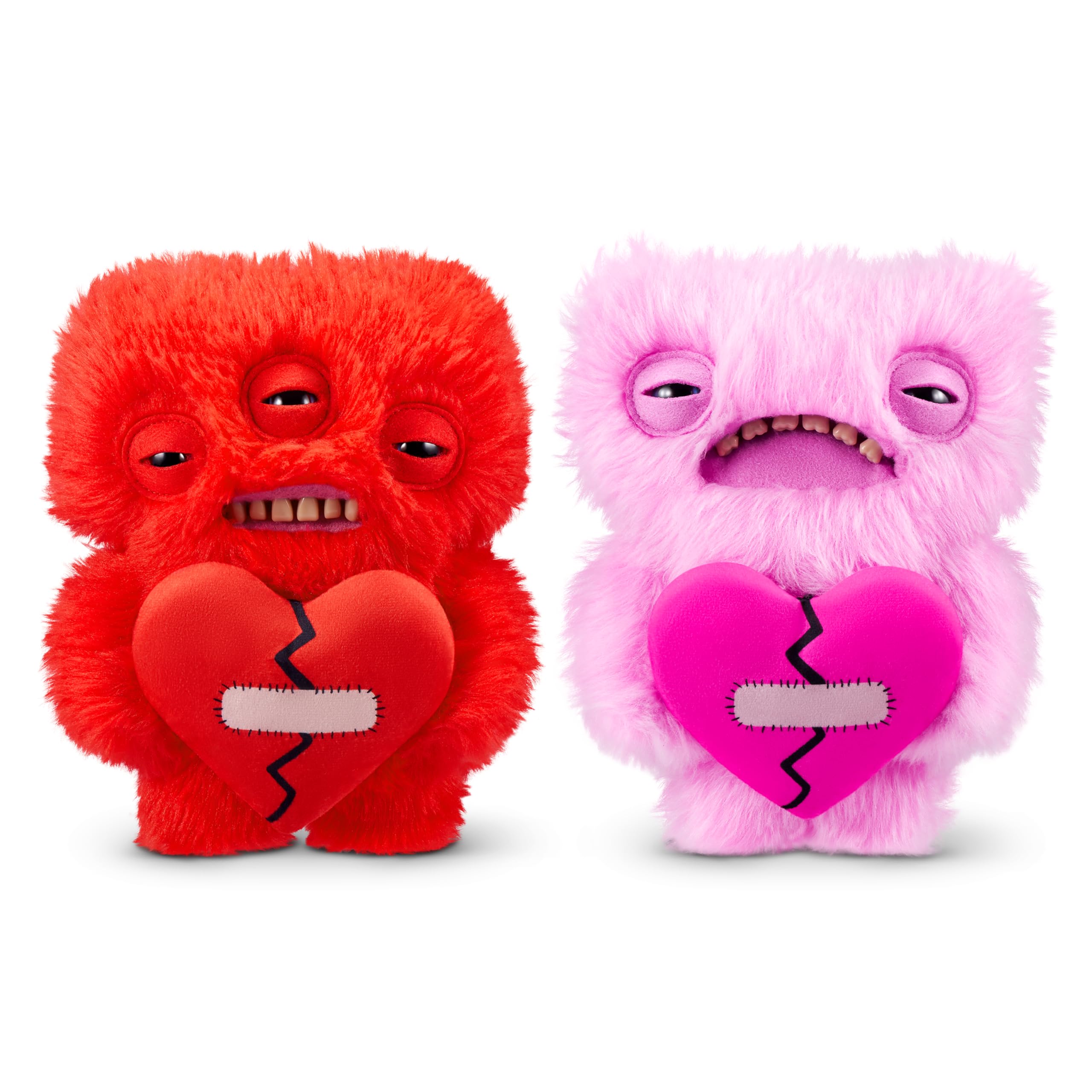 Fuggler Love Fugg by ZURU - Peculiar Plush Collectible with Human-Like Teeth, Pink Wide Eyed Weirdo 4