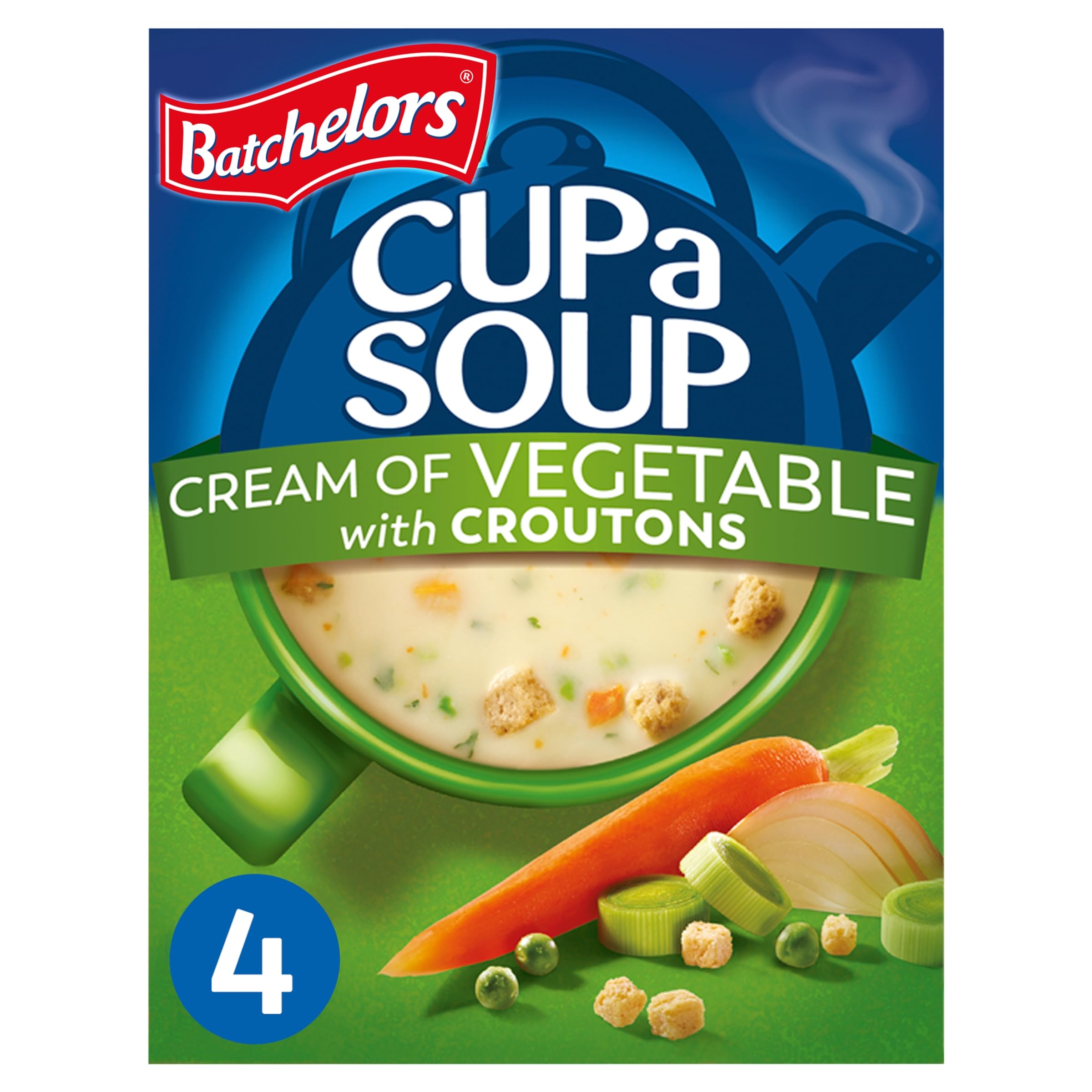 Batchelors Cream of Vegetable with Croutons Instant Soup Sachets, 4 x 30.5g (122g Pack)