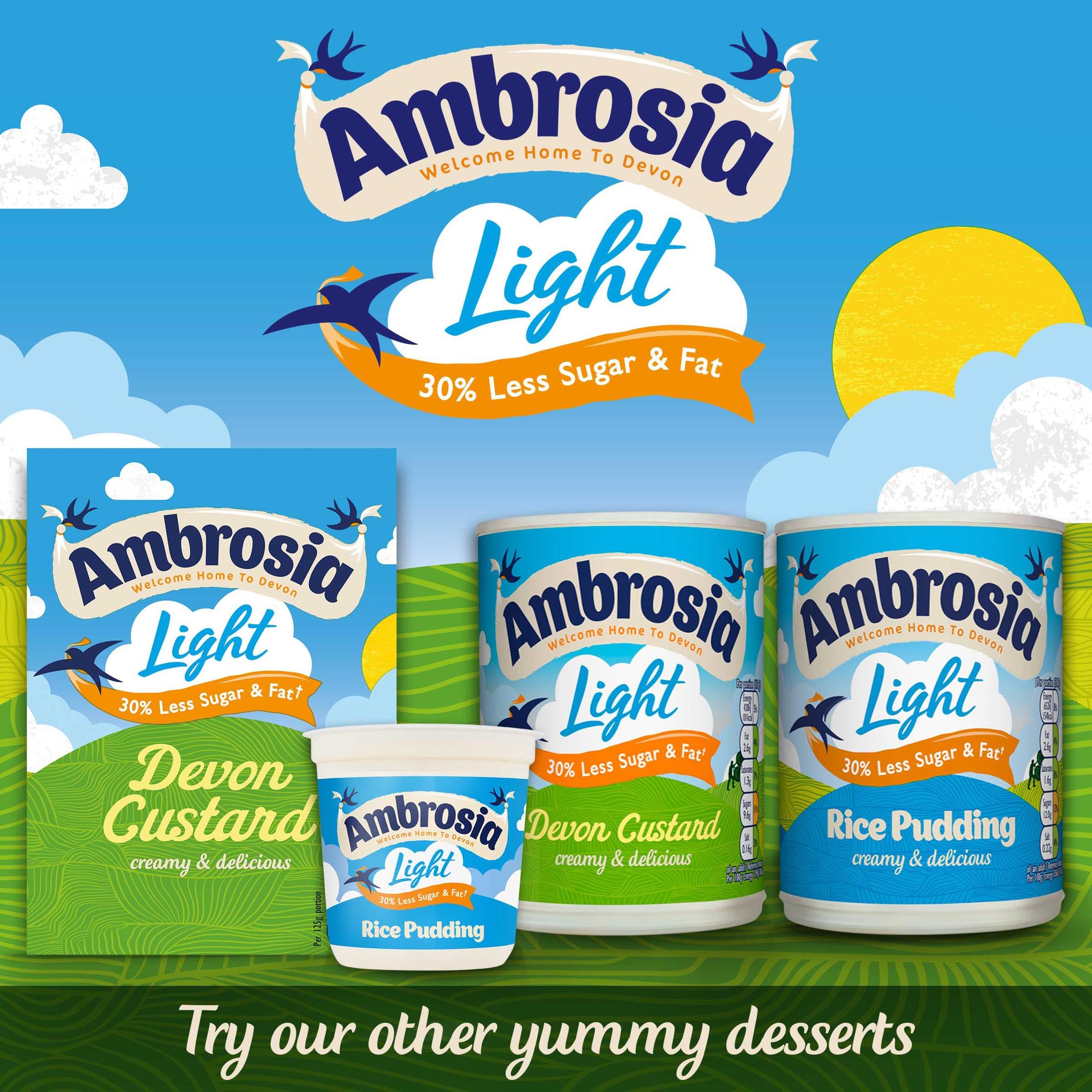 Ambrosia Light Devon Custard Pot, 30% Less Sugar & Fat, Calcium-Rich Dessert 5