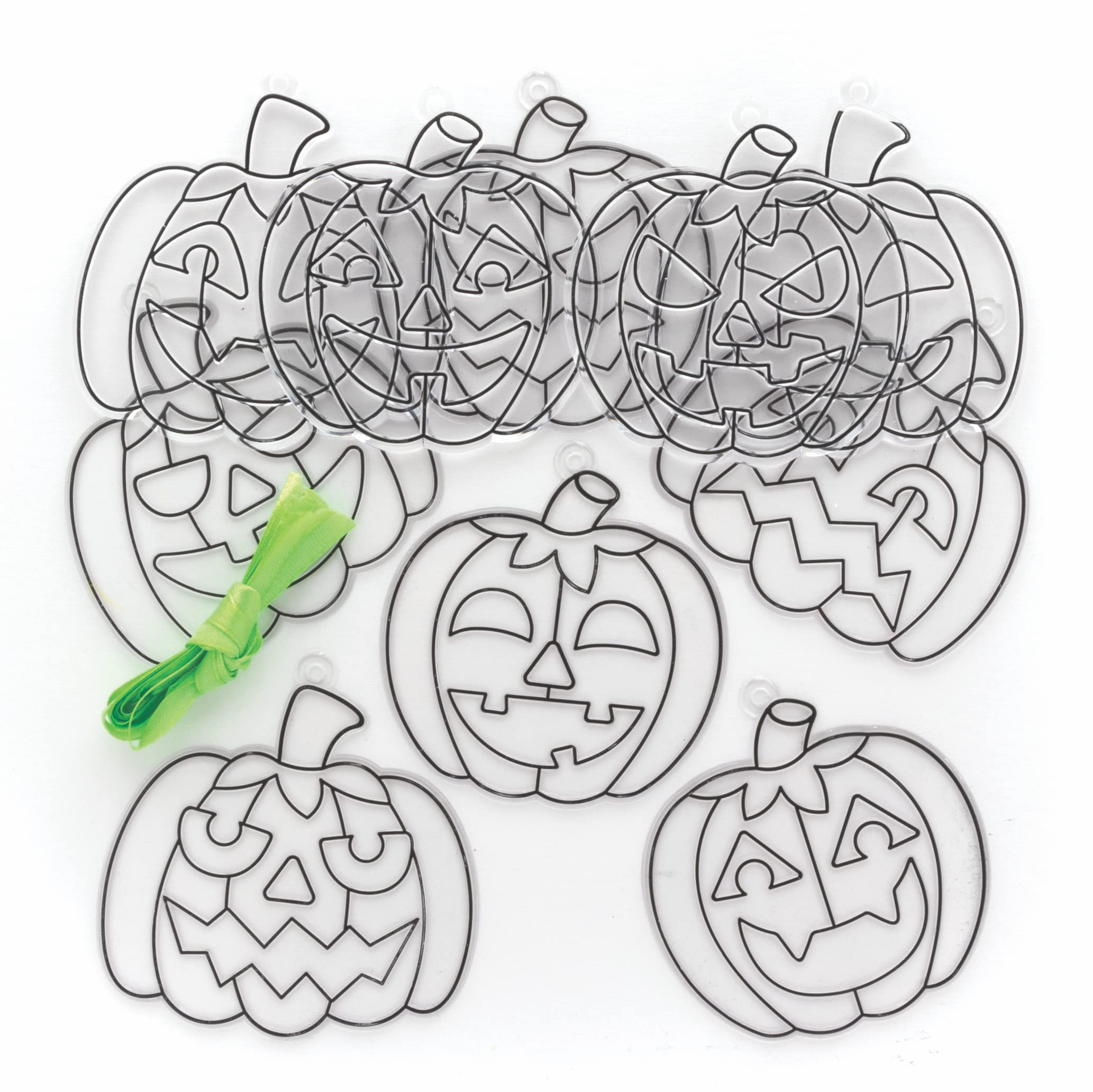 Baker Ross FE751 Pumpkin Suncatcher Decorations - Pack of 10, Multicolor Acrylic Craft Kits 6