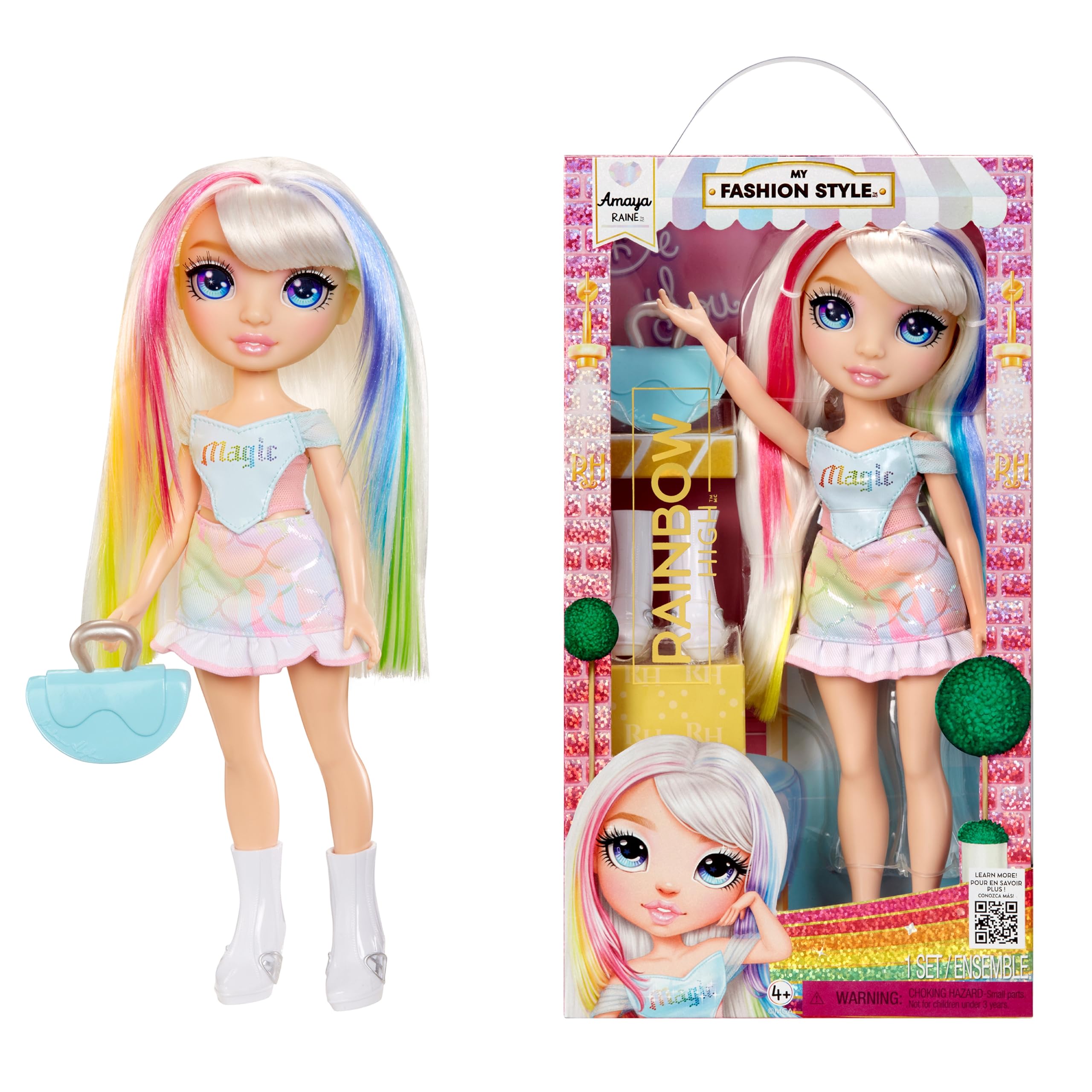 Rainbow High Amaya Fashion Doll - 28cm Posable Doll with Rainbow Outfit, Handbag & Brushable Hair