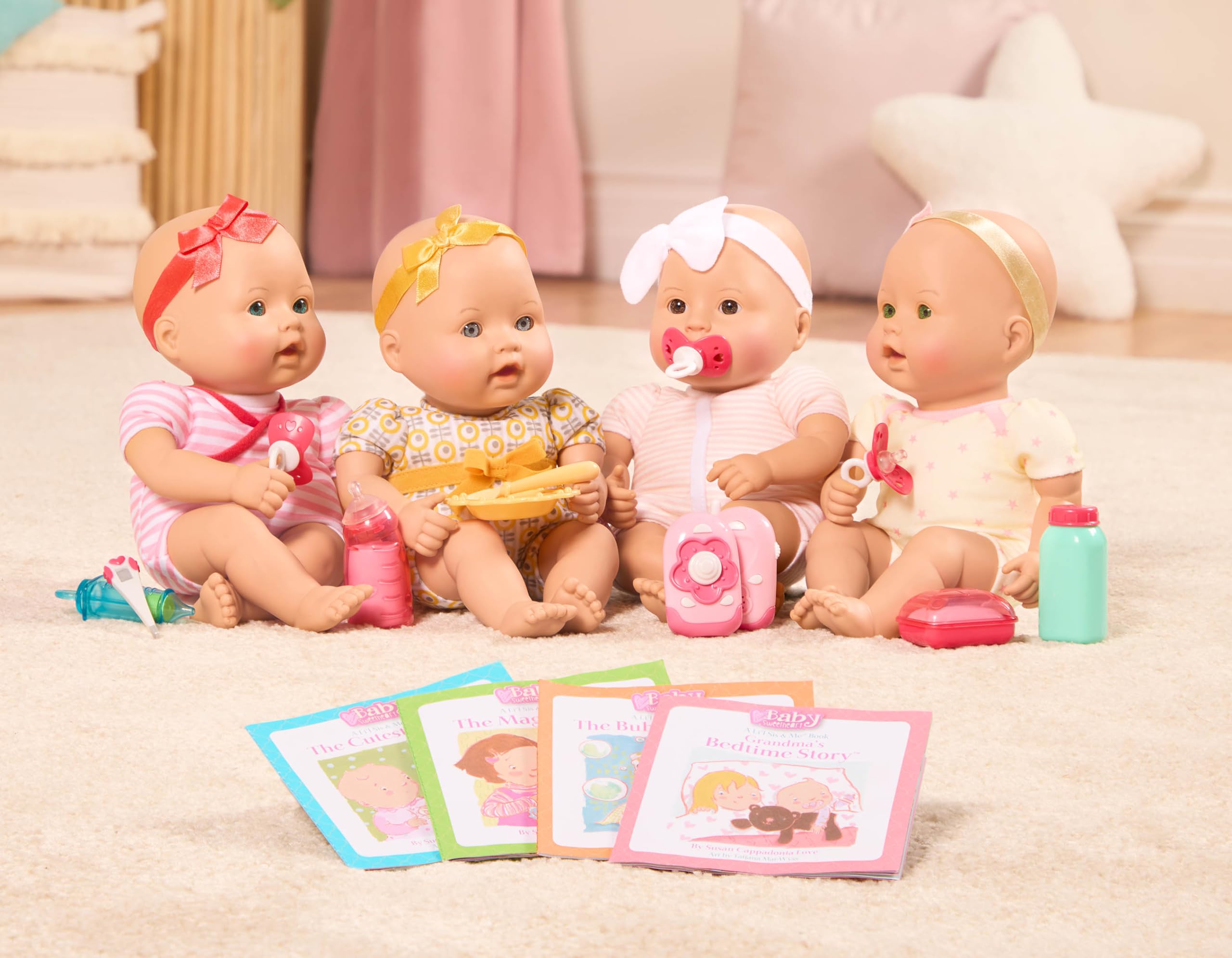 Baby Sweetheart Bath Time Doll - 12-Inch Soft Cuddle Doll with Bath Accessories for Toddlers 6