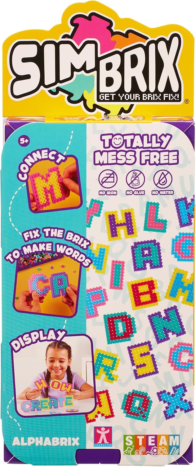 Simbrix Alphabrix Pack - 350+ Brix Creative Building STEM Arts & Crafts Toy for Kids