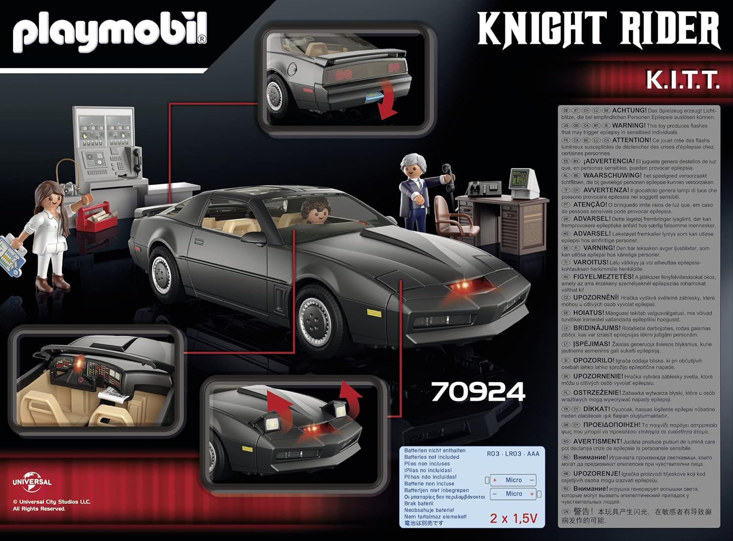 Playmobil 70924 Knight Rider - K.I.T.T. Car Playset with Light & Sound Features 12