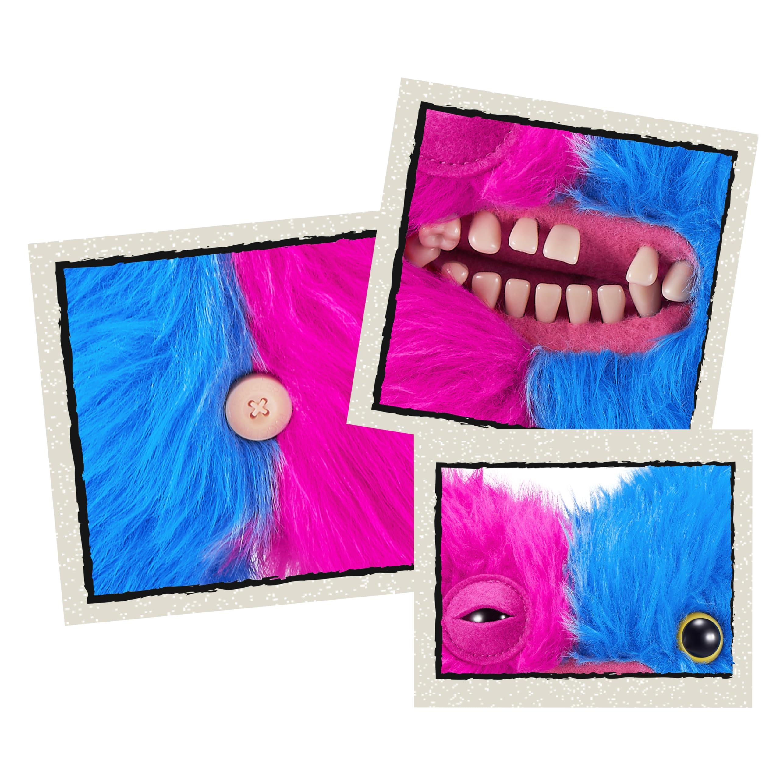 Fuggler Misfit Monsters 9-inch Series 1 - Mr Screech & Mr Buttons Pink & Blue Plush Toy Set 4