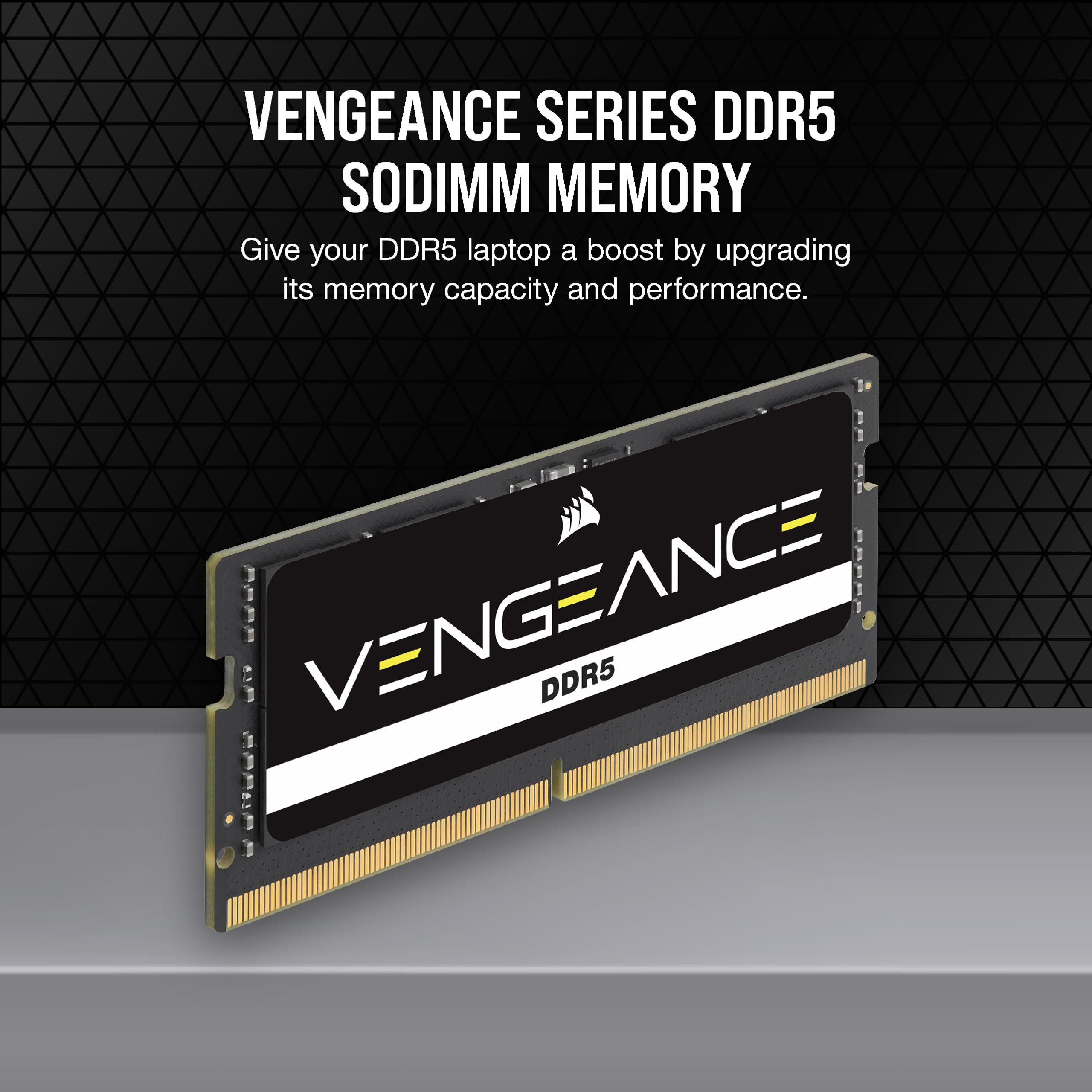 Corsair VENGEANCE SODIMM DDR5 RAM 32GB (2x16GB) 4800MHz CL40 Intel XMP iCUE Compatible Memory - Black