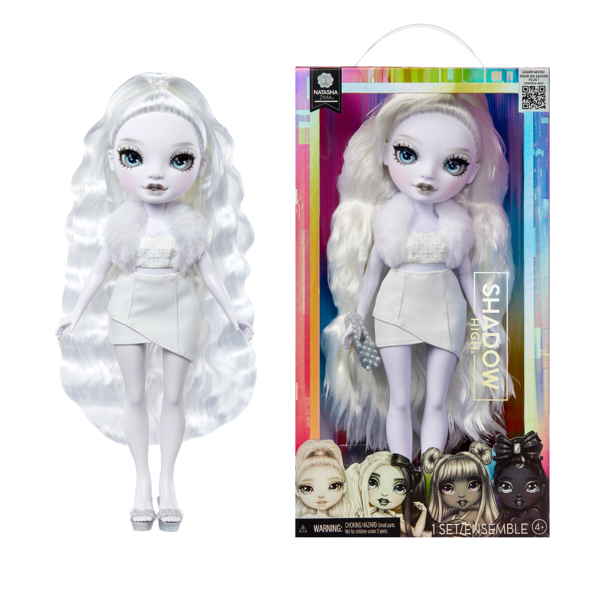 Rainbow High Shadow High Natasha Zima - 28cm Grayscale Fashion Doll with White Hair, Outfit, Shoes & Handbag