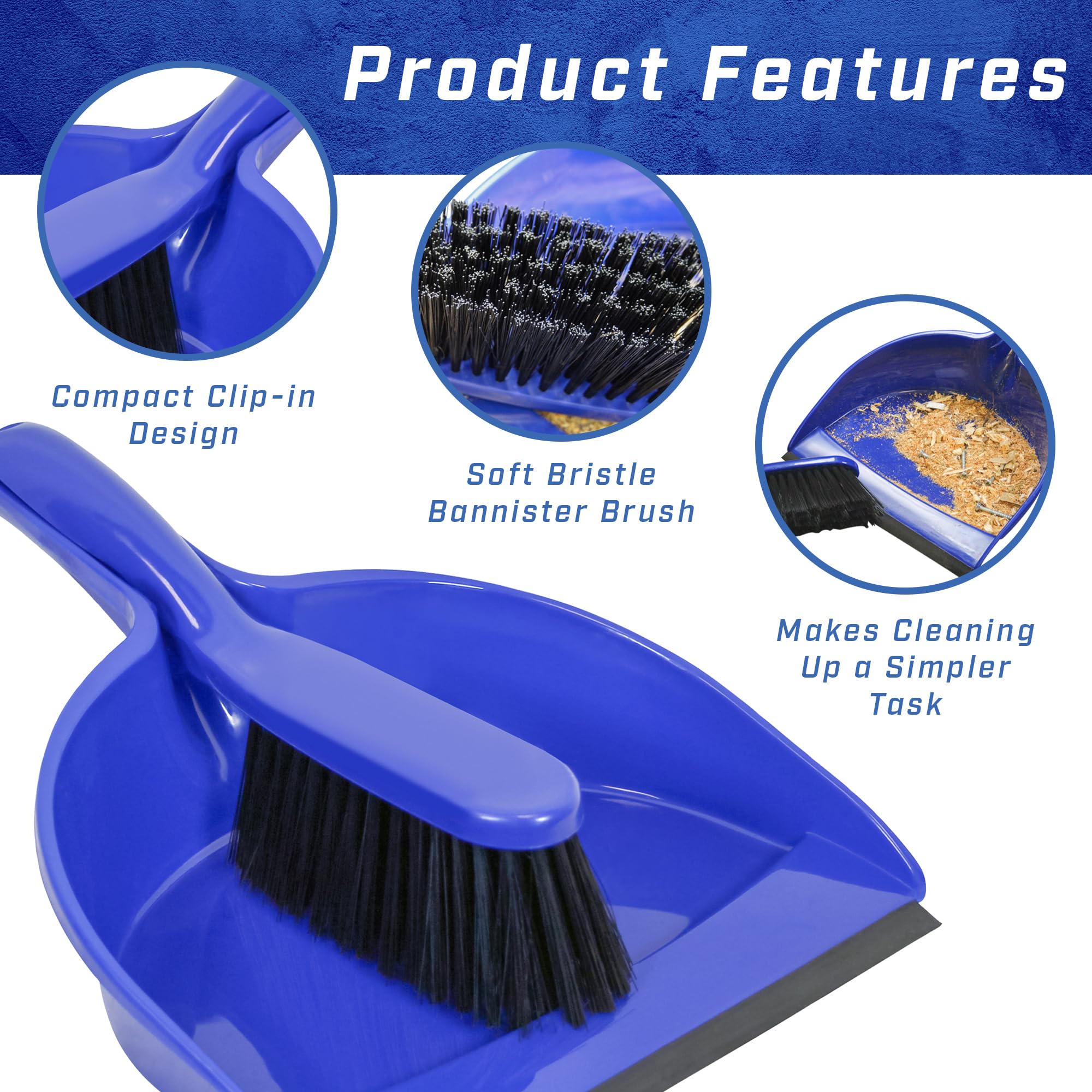 Faithfull - Plastic Dustpan and Brush Set 220 mm Wide 3