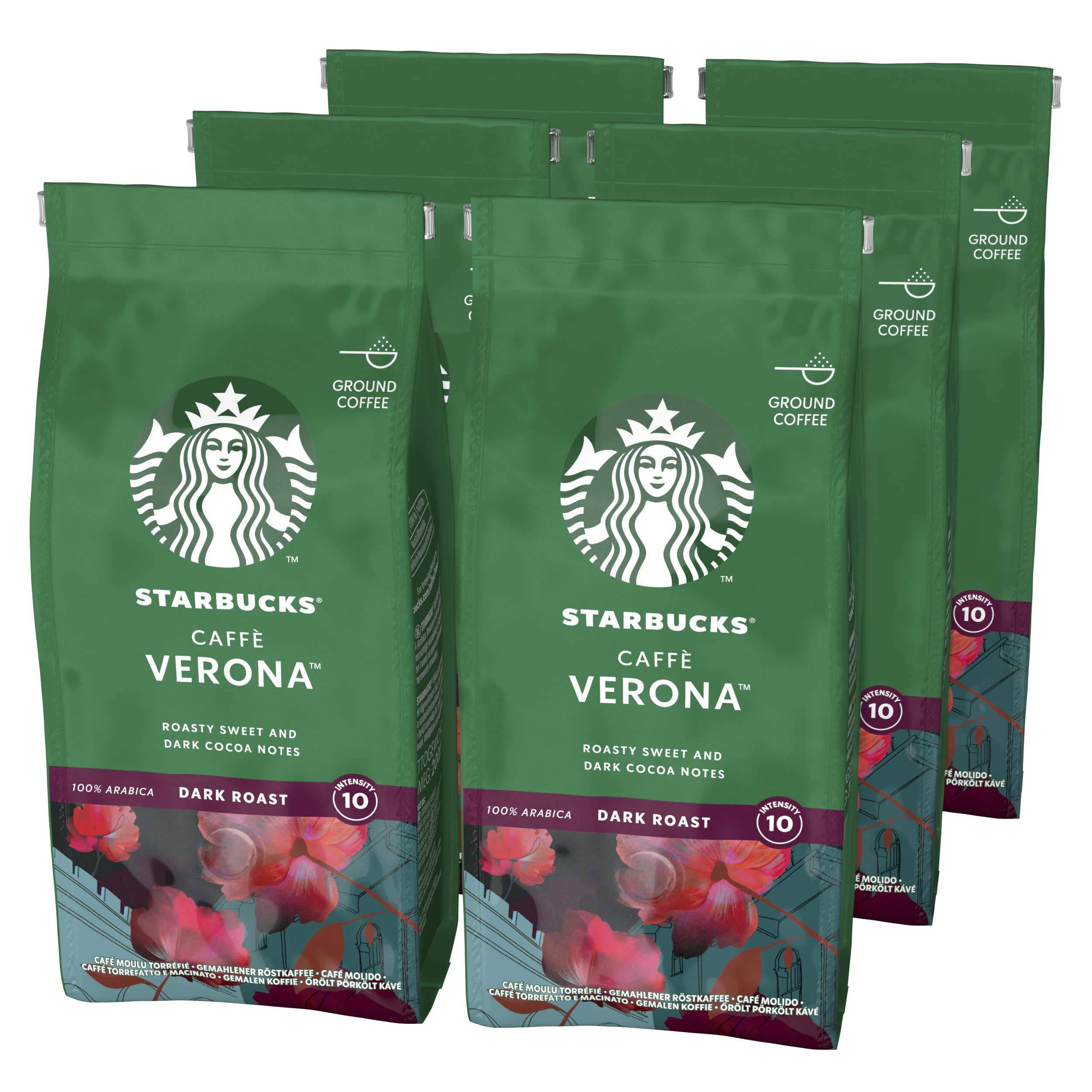 STARBUCKS - Caffè Verona Dark Roast Ground Coffee 200g (Pack of 6)
