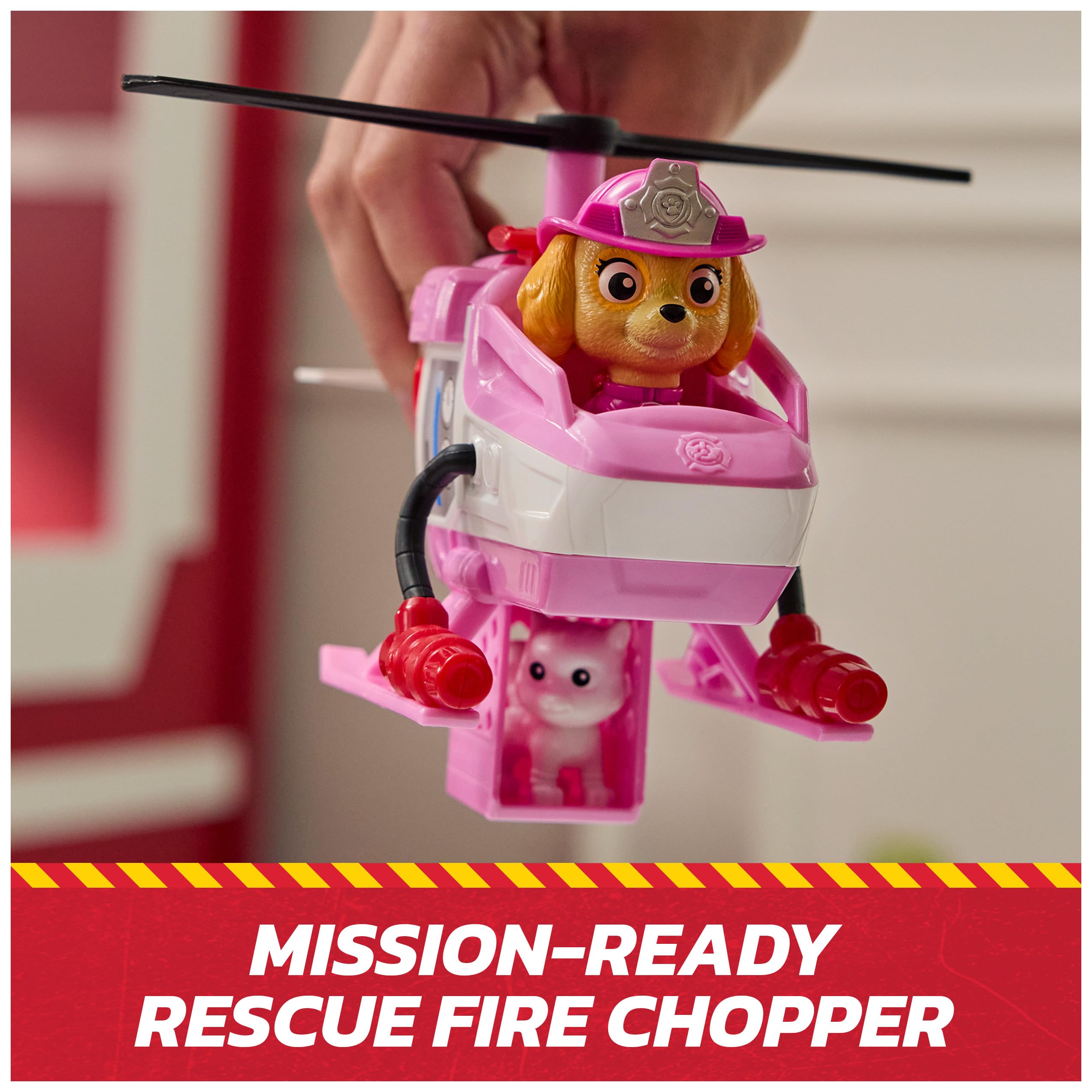 Paw Patrol Skye Rescue Fire Chopper Playset with Action Figure and Kitty Friend | Ages 3+ 2
