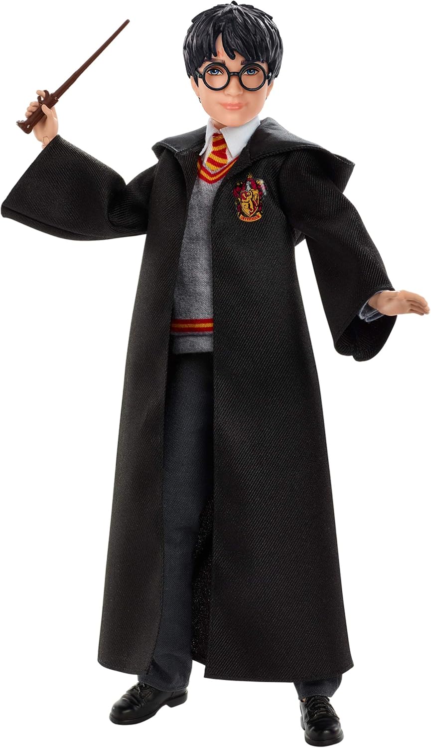 Harry Potter Action Figure with Hogwarts Uniform, Gryffindor Robe & Wand - 11-Point Articulated Doll for Imaginative Play