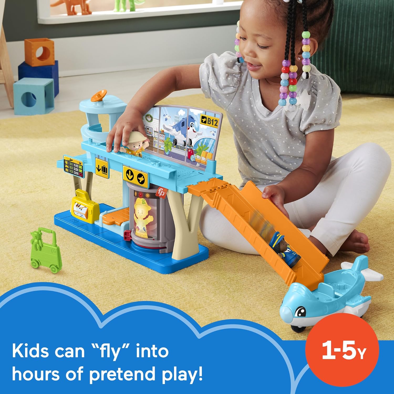 Fisher-Price Little People Airport Playset - Pretend Play for Toddlers 1-5 Years 6