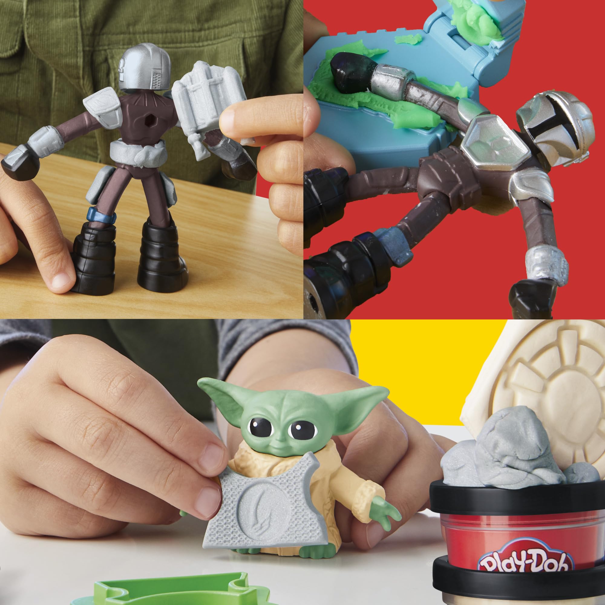 Play-Doh STAR WARS: THE MANDALORIAN Launching Speeder Playset - Action Figures & Vehicle for Kids 4+ 3