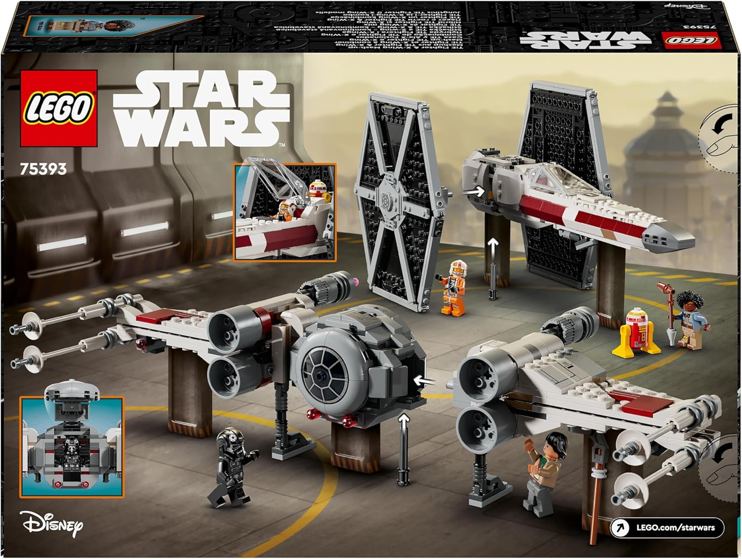 LEGO Star Wars TIE Fighter & X-Wing Mash-up Set - Rebuildable Starfighter Building Toy for Ages 9+