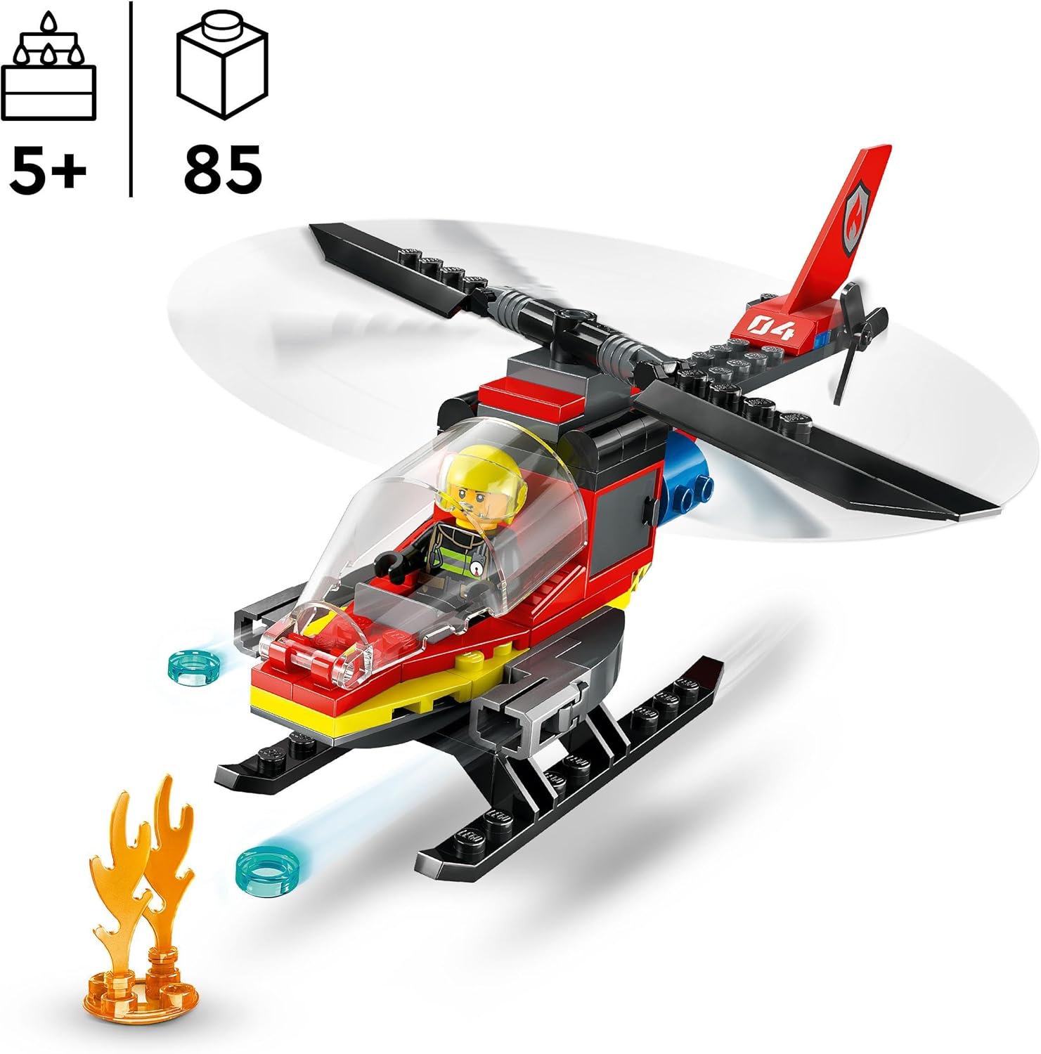 LEGO City Fire Rescue Helicopter Toy - Building Set for 5+ Year Olds 3