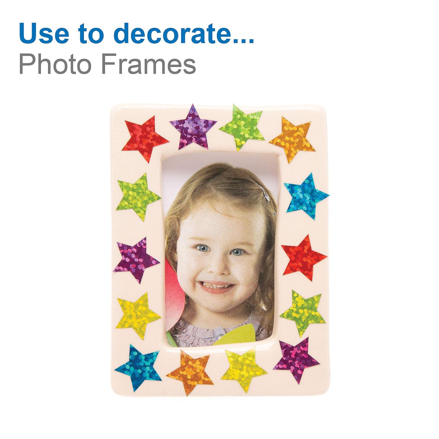 Baker Ross AT216 Mini Holographic Star Stickers - Assorted Christmas Craft Stickers (Pack of 400) 4