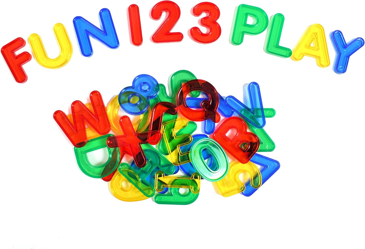 edxeducation Transparent Letters and Numbers - Mini Jar with Lid and Handle