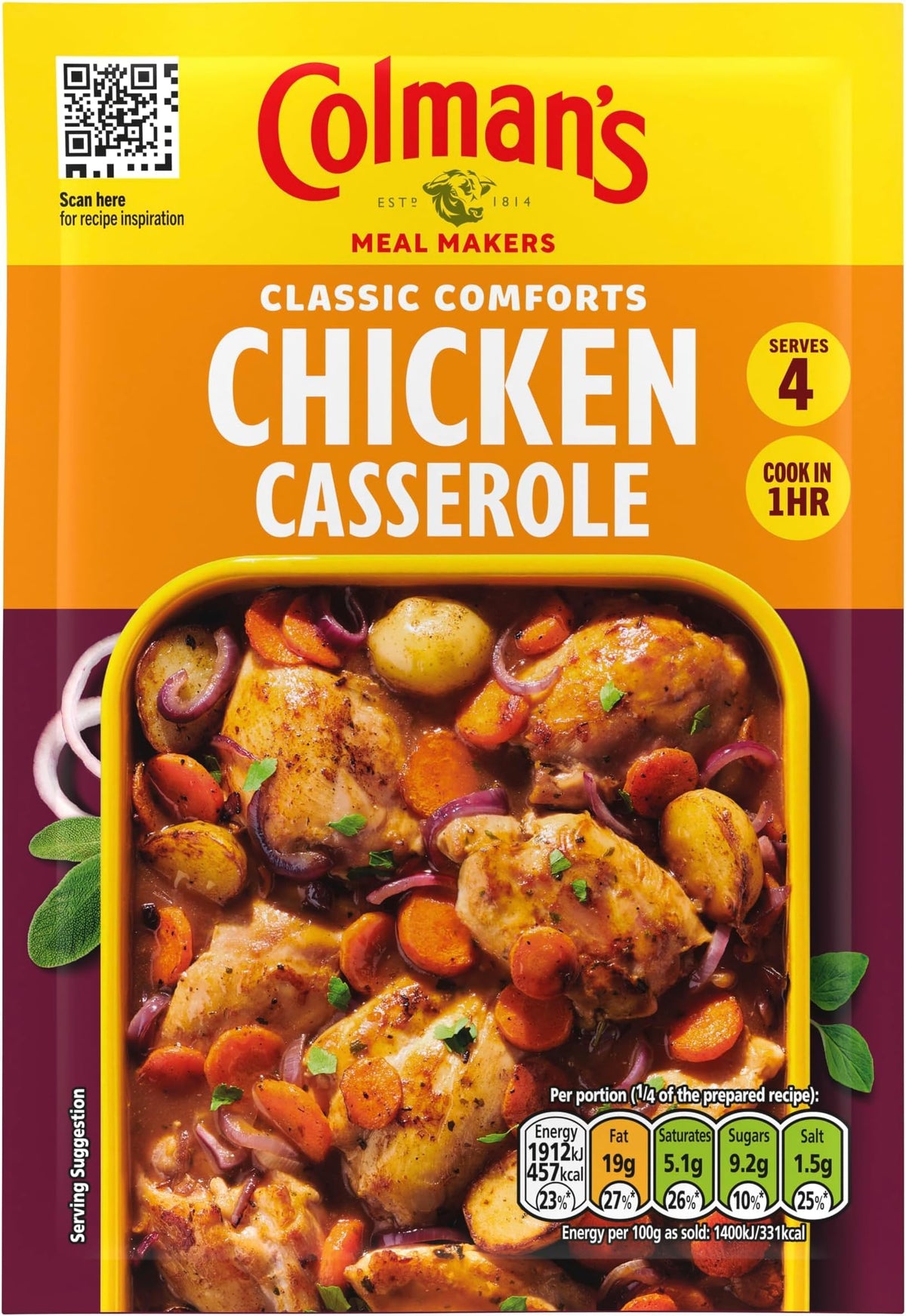 Colman's Chicken Casserole Seasoning Mix - 40g, Pack of 6
