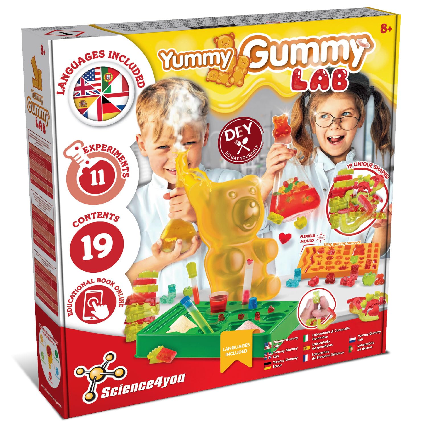 Science4you Gummy Sweets Lab for Kids – Candy Making Kit with 19 Shapes & Flavors