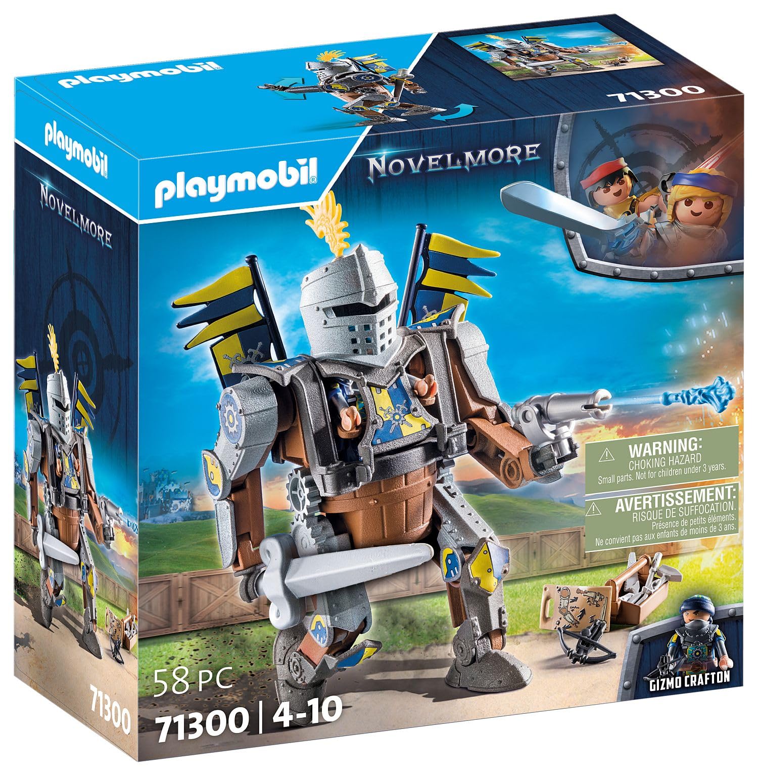 Playmobil 71300 Novelmore Combat Robot Playset - Knight Gizmo Crafton with Action Figure & Accessories, Ages 4+ 5