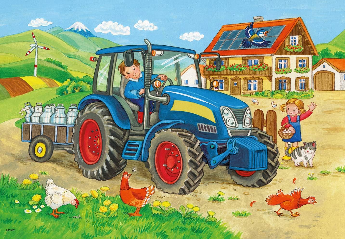 Ravensburger Construction Site and Farm 2x12-Piece Jigsaw Puzzle Set - Educational Kids Puzzles for Ages 4+ 4