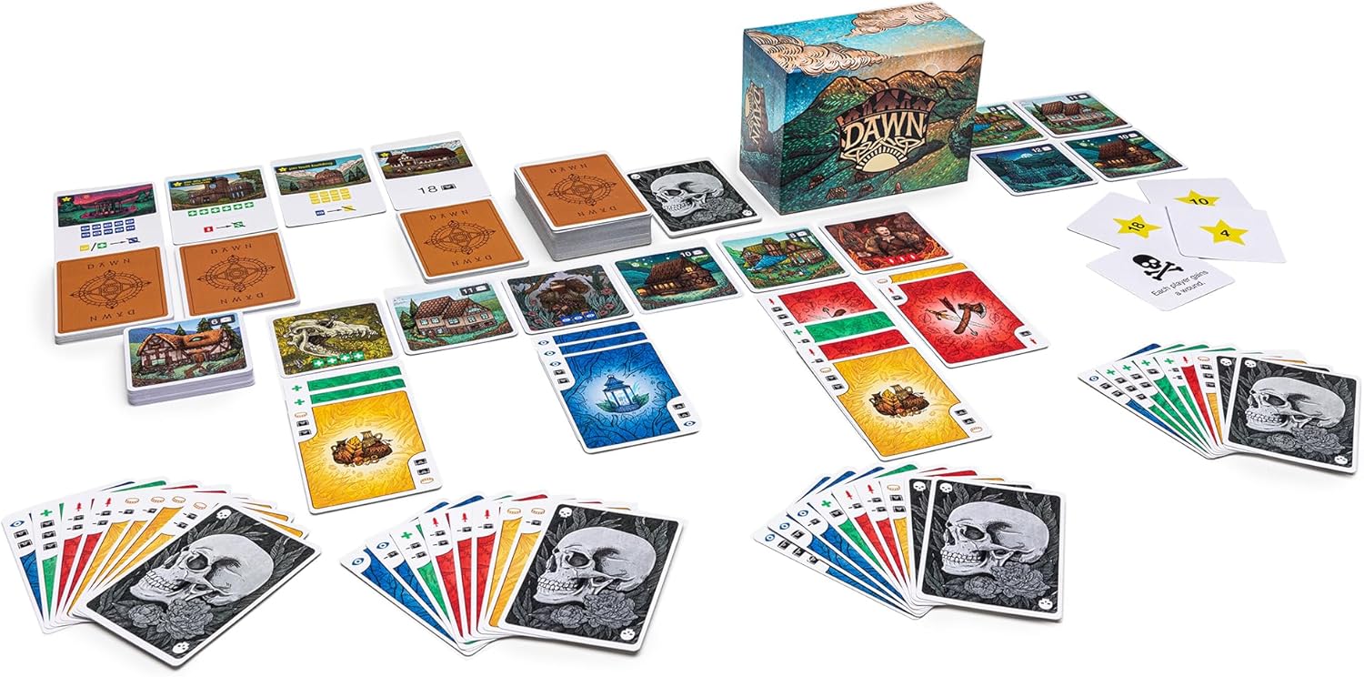 Green Meadow Games Dawn - Strategy Card Game for 3-5 Players with Hidden Roles and Tile Placement 3