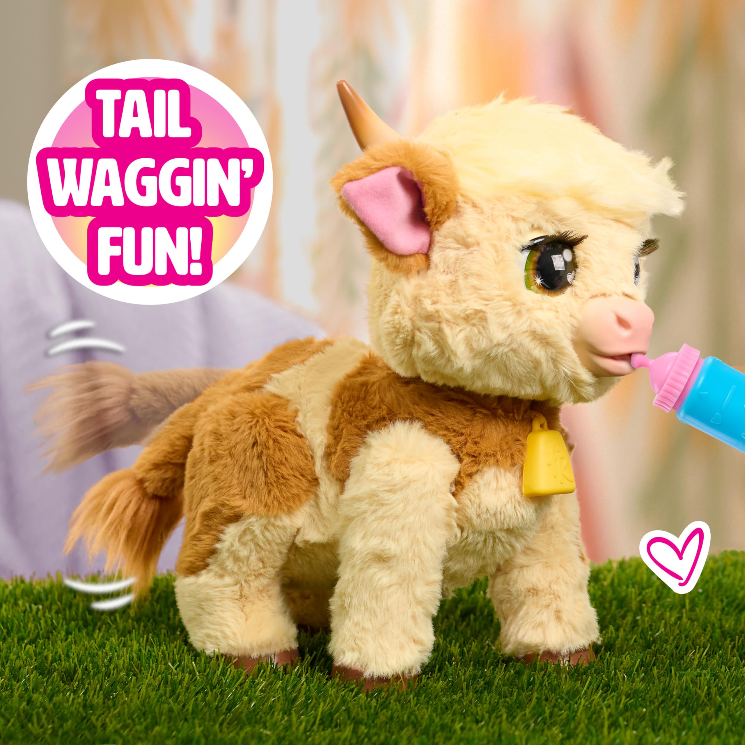 furReal Maggie the Feed & Follow Cow - Interactive Plush Toy for Ages 4+ 11
