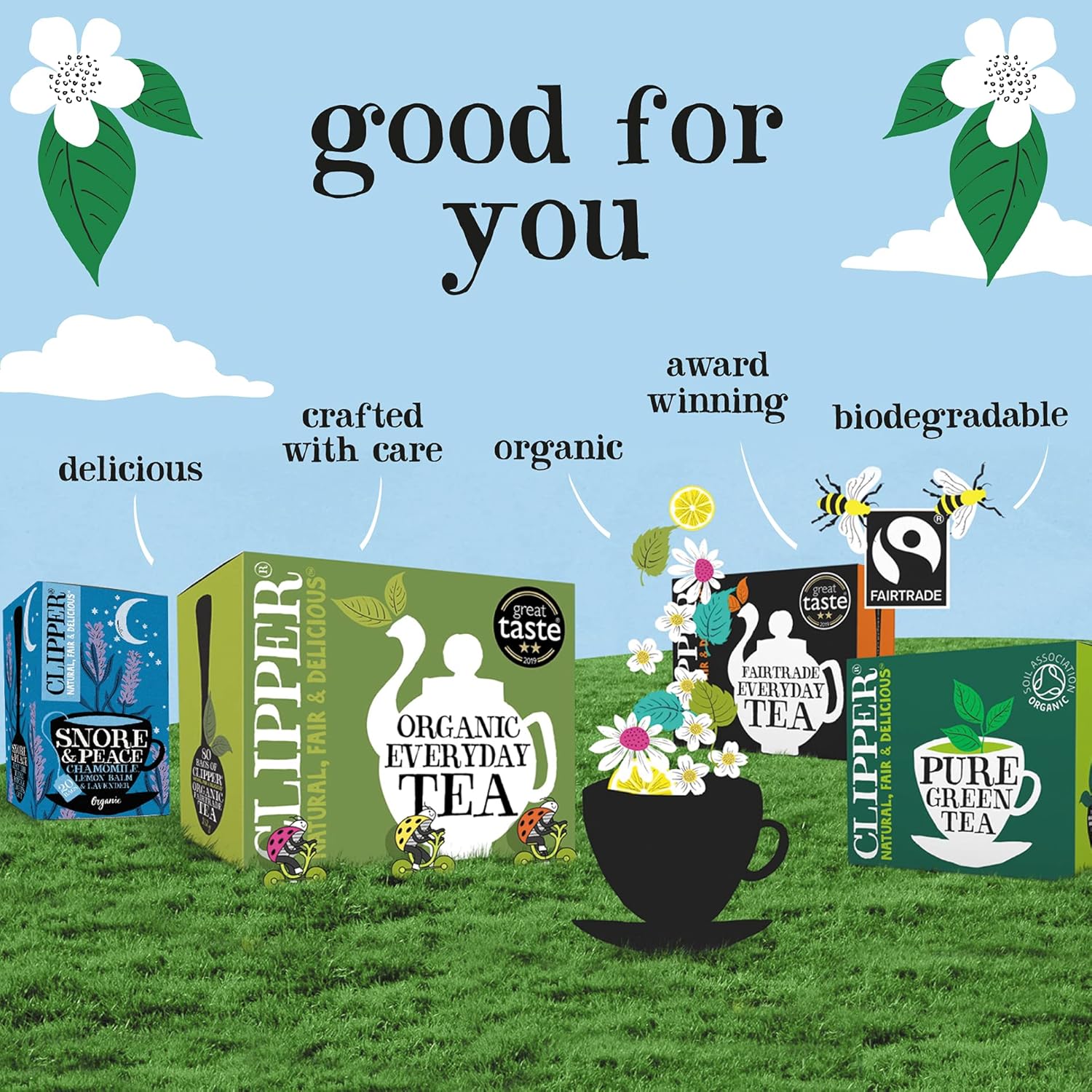 Clipper Organic Fairtrade Everyday Earl Grey 80 Teabags 200g (Pack of 6) - 480 Teabags Total 4