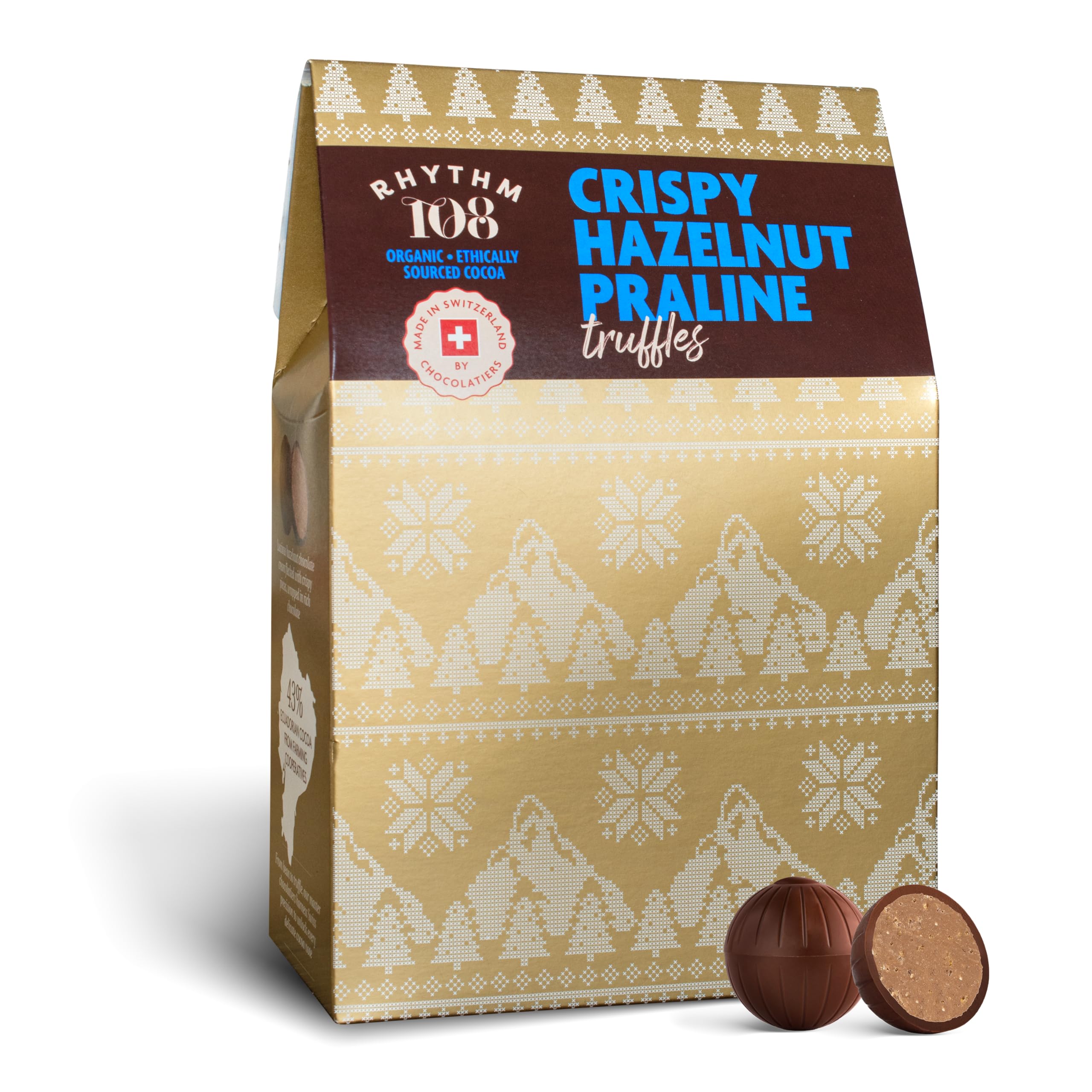 Rhythm 108 Crispy Hazelnut Praline Chocolate Truffles - 500g Box with 42 Vegan Truffles 1