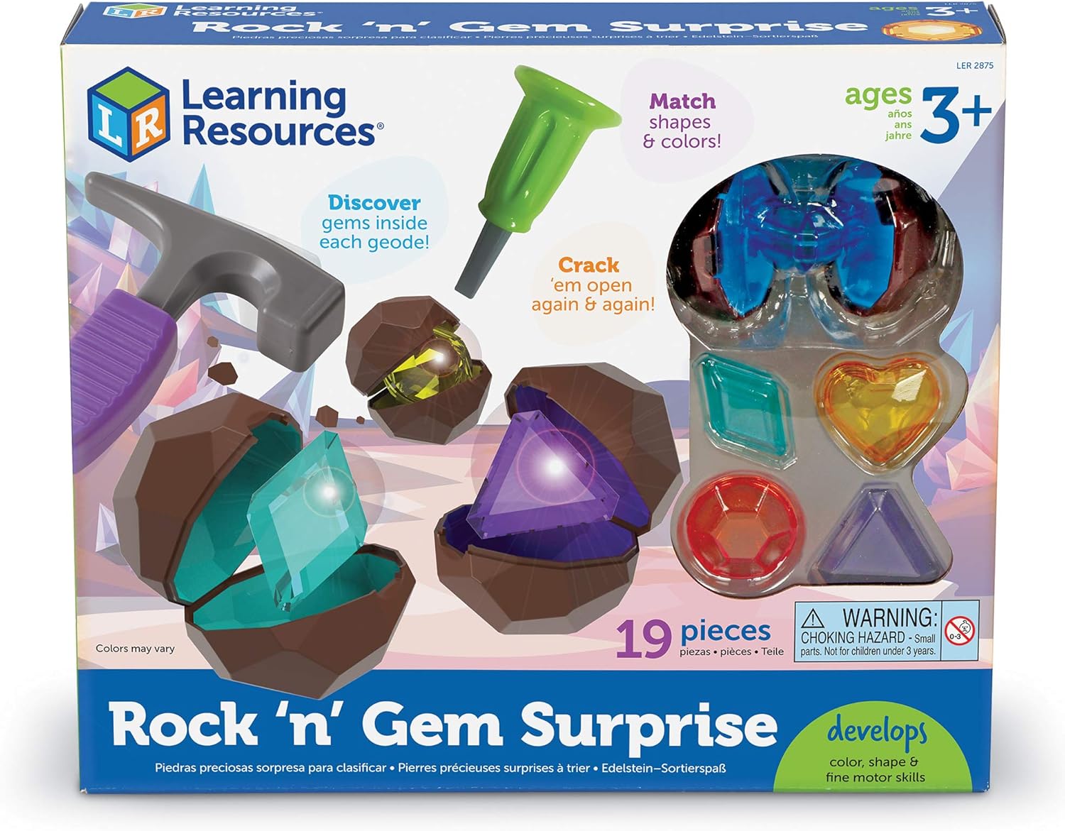 Learning Resources Rock 'n' Gem Surprise - Educational Playset for Sorting, Matching & Counting (Ages 3+) 3