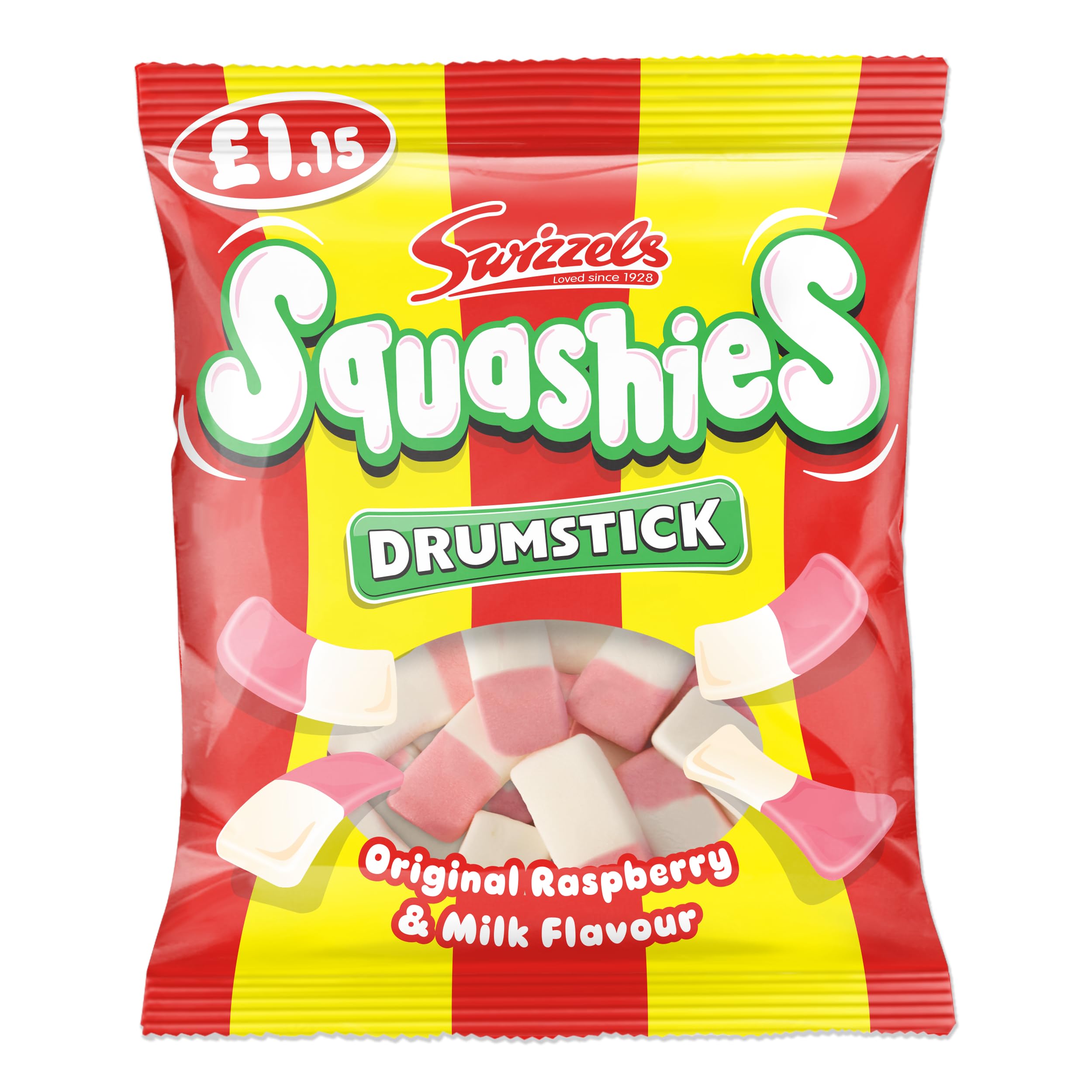 Swizzels Drumstick Squashies - Raspberry and Milk Flavour Sweets