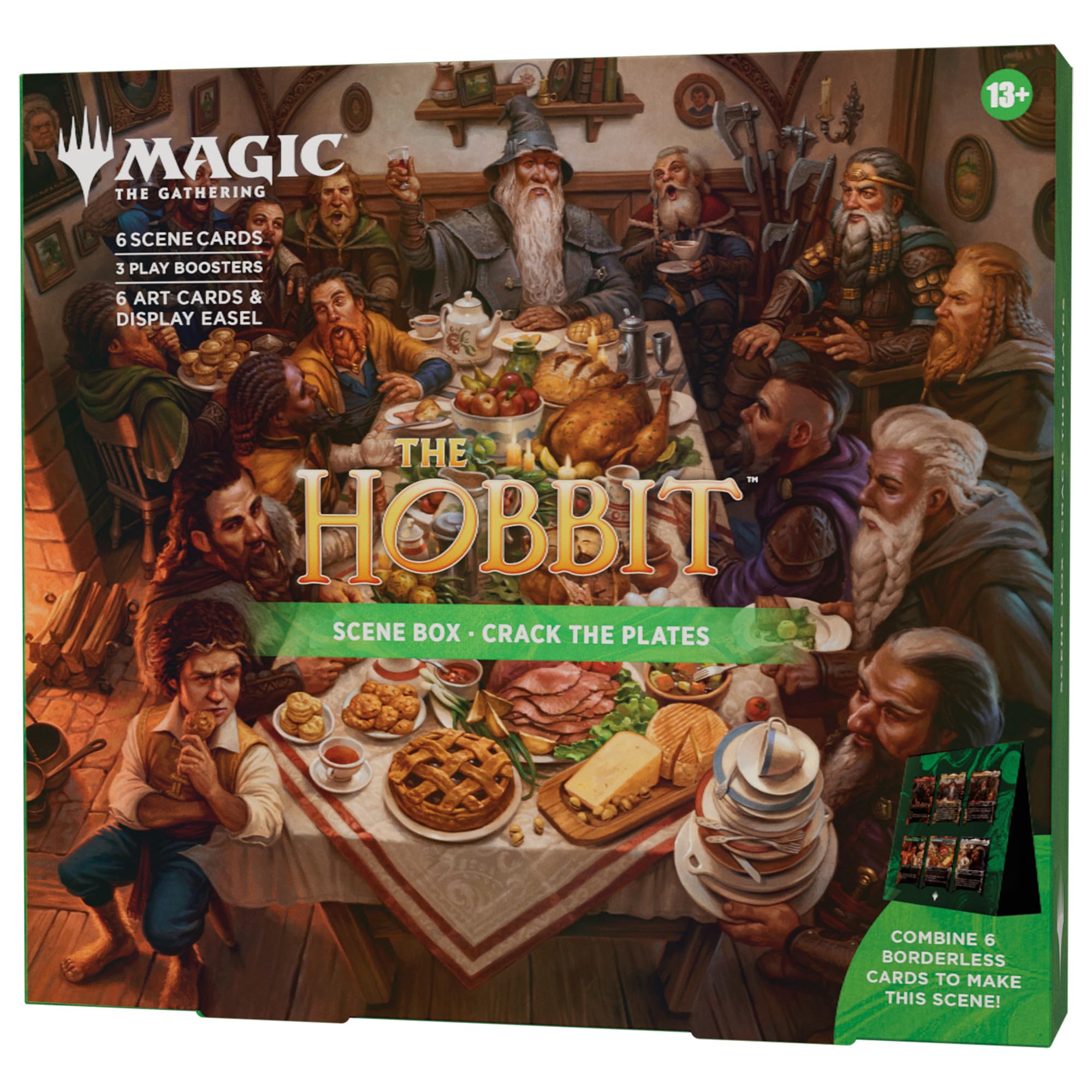 Magic: The Gathering The Hobbit Scene Box - Crack the Plates | 6 Foil Borderless Scene Cards + 3 Play Boosters
